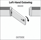 Front Exterior Prehung Steel Door / Deux 1713 Natural Oak / Sidelight and Transom Black Window / Stainless Inserts Single Modern Painted-W36+12" x H96+16"-Left-hand Inswing Left-hand Outswing