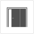 Patio Exterior Metal-Plastic Sliding Doors / Patio 8166 Grey Ash 72" x 80" Left active door / Tempered Clear Glass Bypass Door Left active door (View from inside)