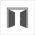 Modern Solid Double Hidden Door with Handle | Planum 0010 Primed with Black Hidden Frame 84" x 80" Right-hand Outswing Black Frame | Hinges Lock Handle | Modern Wardrobe Wood Solid Doors Right active door Inswing