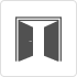 Modern Solid Double Hidden Door with Handle | Planum 0010 Primed with Black Hidden Frame 84" x 80" Right-hand Outswing Black Frame | Hinges Lock Handle | Modern Wardrobe Wood Solid Doors Left active door Inswing