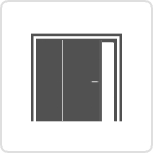 Patio Exterior Metal-Plastic Sliding Doors / Patio 8166 Grey Ash 72" x 80" Left active door / Tempered Clear Glass Bypass Door Right active door (View from inside)