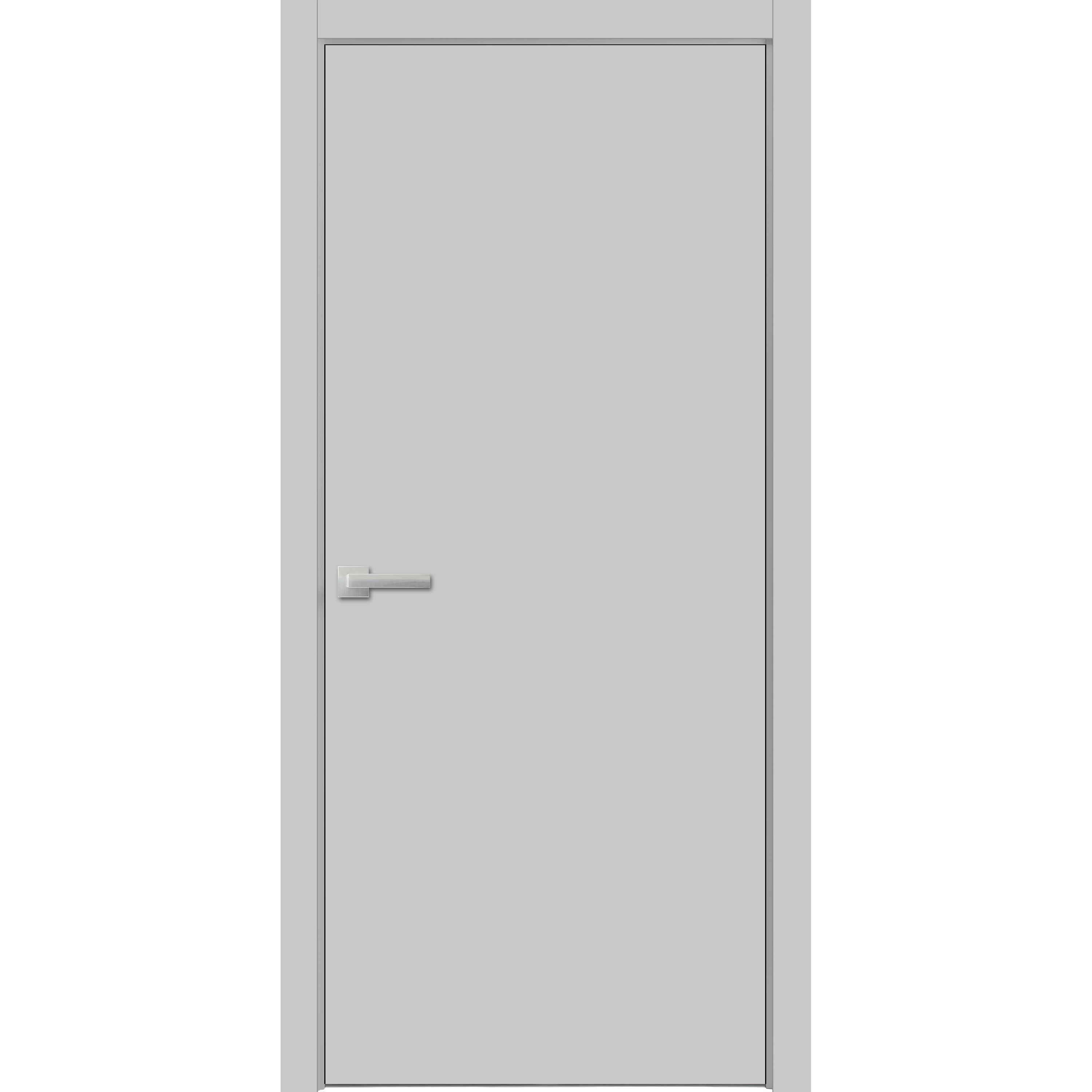 Modern Solid Interior Door with Handle | Planum 0010 Ginger Ash | Single Regural Panel Frame Trims | Bathroom Bedroom Sturdy Doors Matte Grey