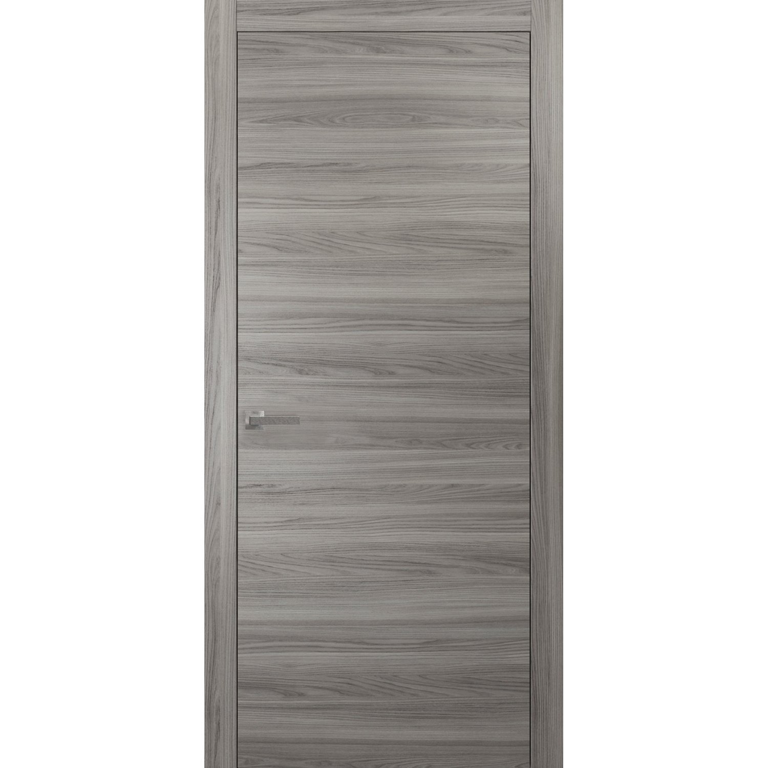 Modern Solid Interior Door with Handle | Planum 0010 Ginger Ash | Single Regural Panel Frame Trims | Bathroom Bedroom Sturdy Doors Ginger Ash