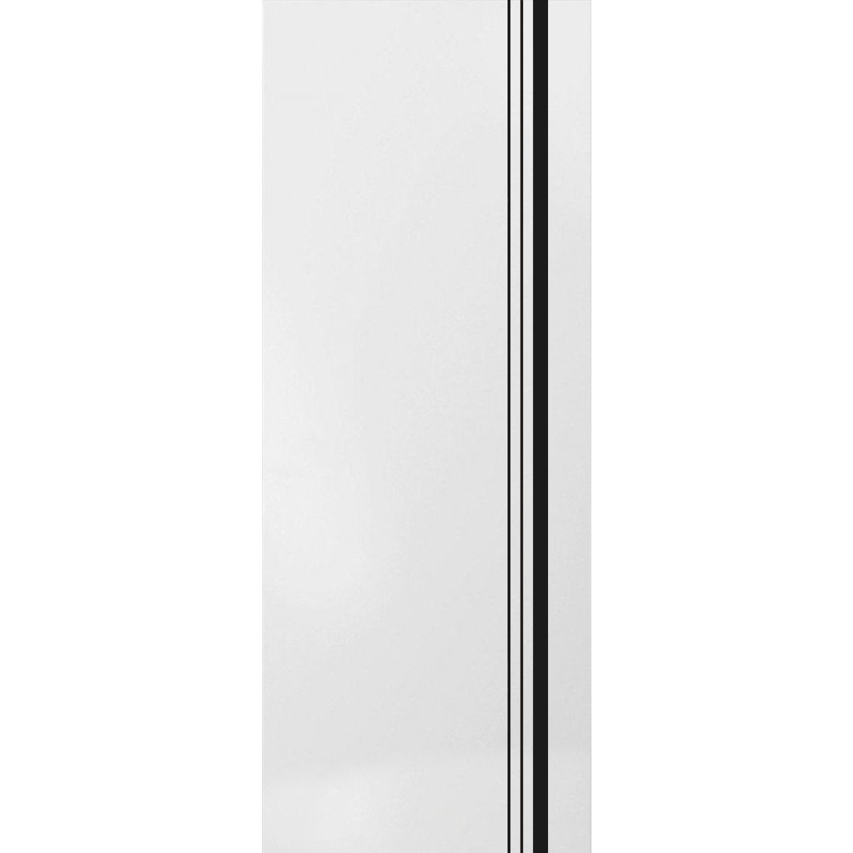 Slab Barn Door Panel | Planum 0011 Oak and Aluminum Strips | Sturdy Finished Flush Modern Doors | Pocket Closet Sliding-30" x 80" White
