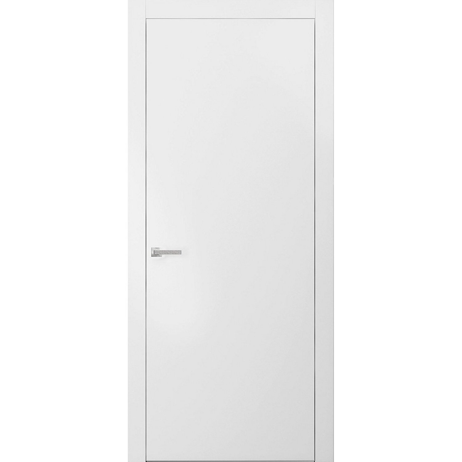 Modern Solid Interior Door with Handle | Planum 0010 Ginger Ash | Single Regural Panel Frame Trims | Bathroom Bedroom Sturdy Doors White