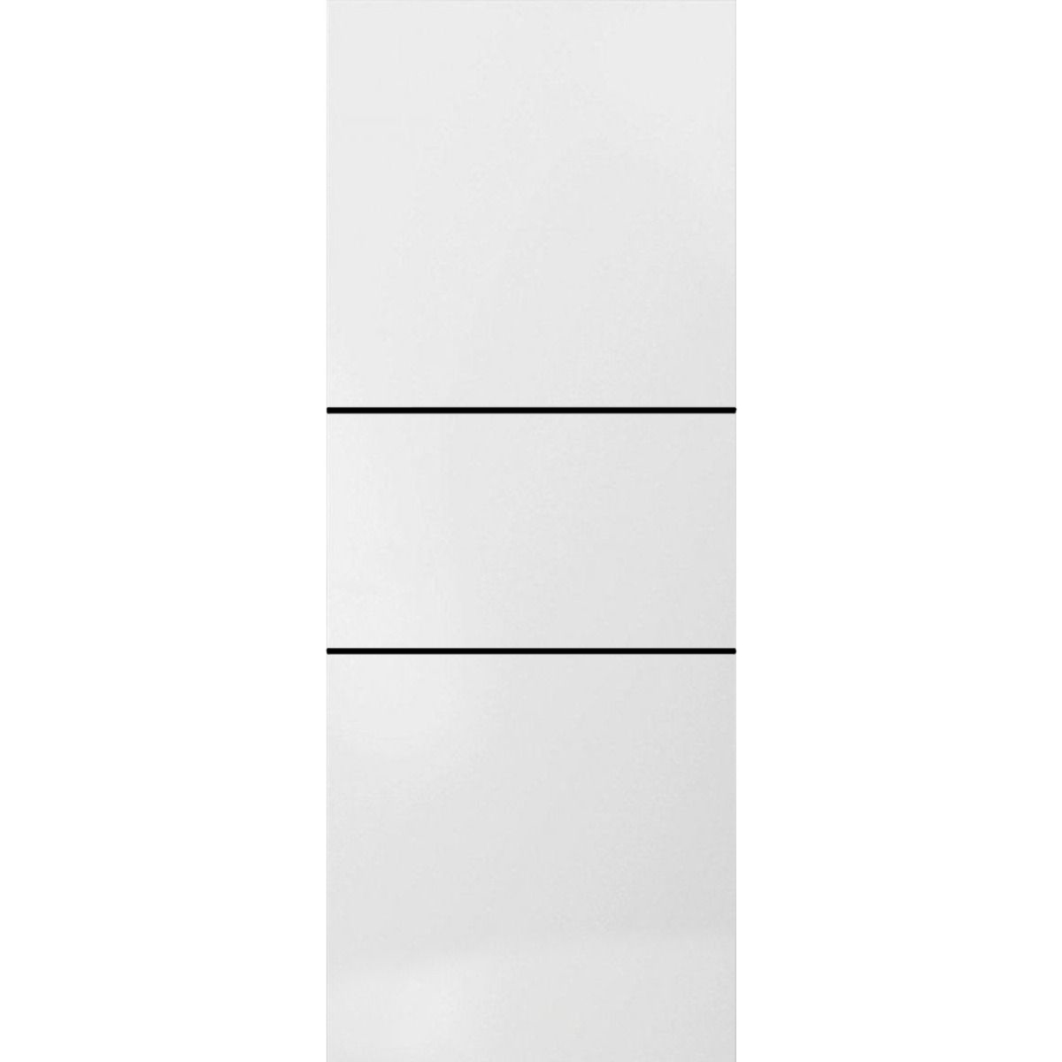 Slab Barn Door Panel | Planum 0014 White Silk and Aluminum Strips | Sturdy Finished Doors | Pocket Closet Sliding White