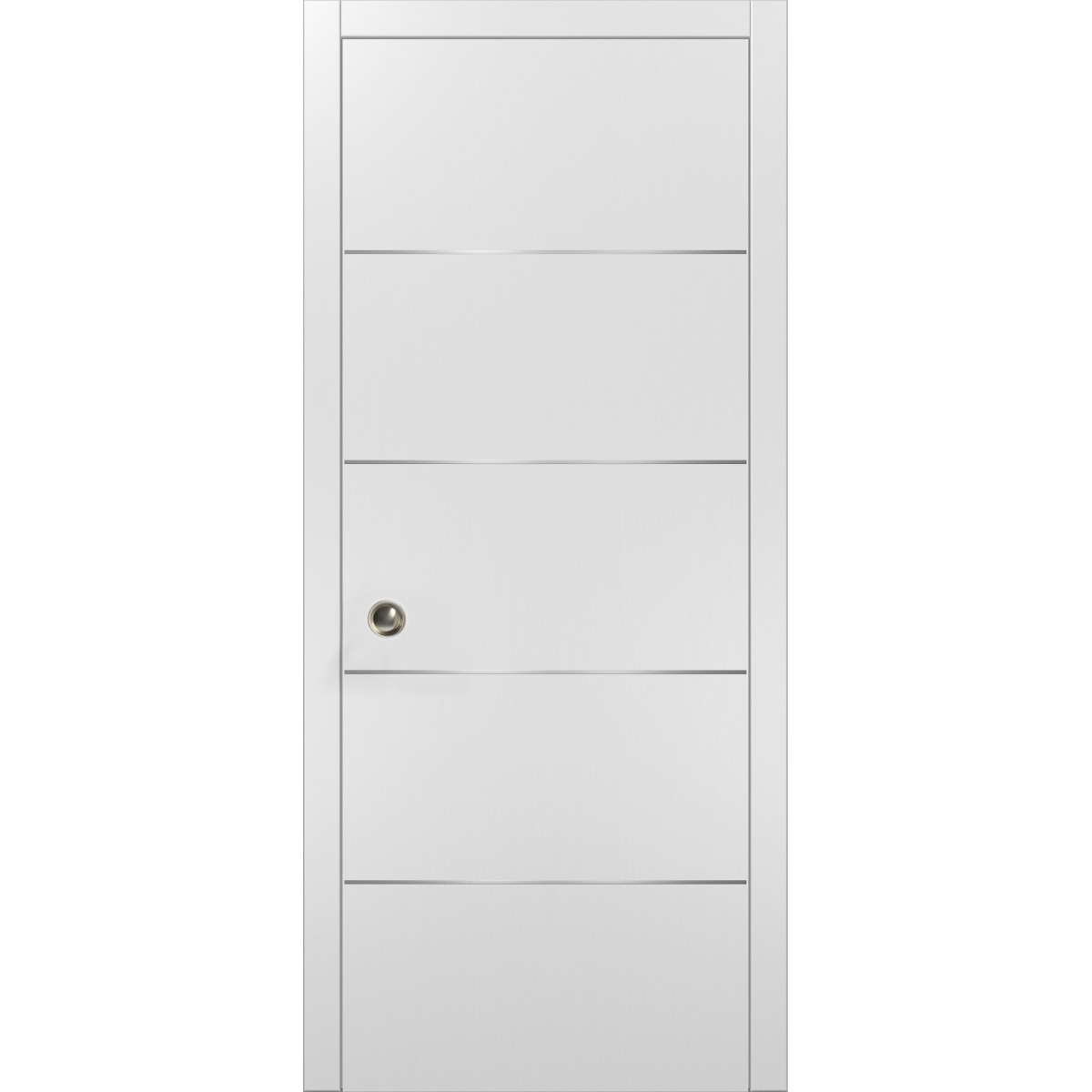 Modern Pocket Door | Planum 0020 Chocolate Ash | Kit Trims Rail Hardware | Solid Wood Interior Bedroom Sliding Closet Sturdy Doors White