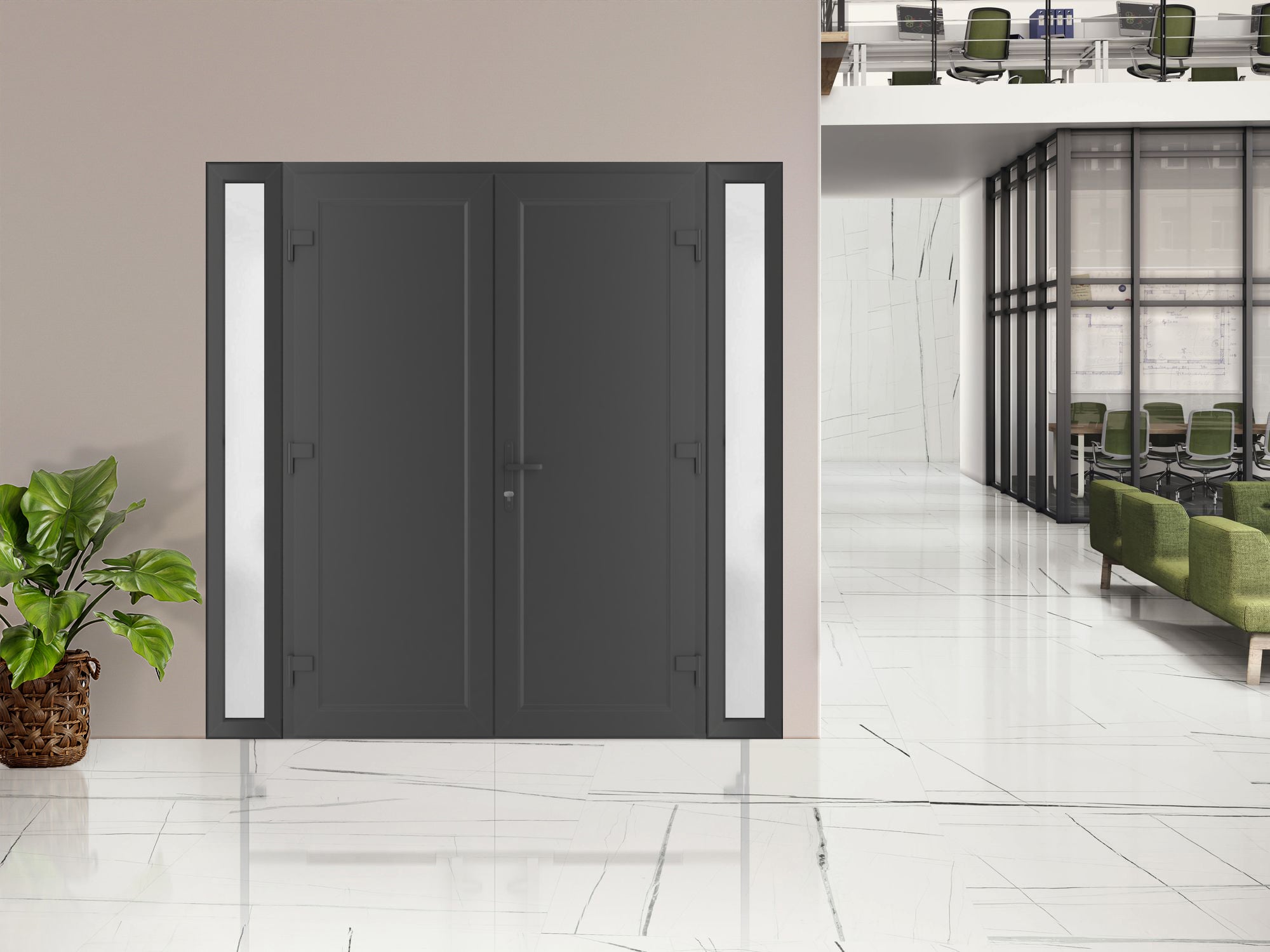 Manux 8111 Exterior PVC/Metal door view 3