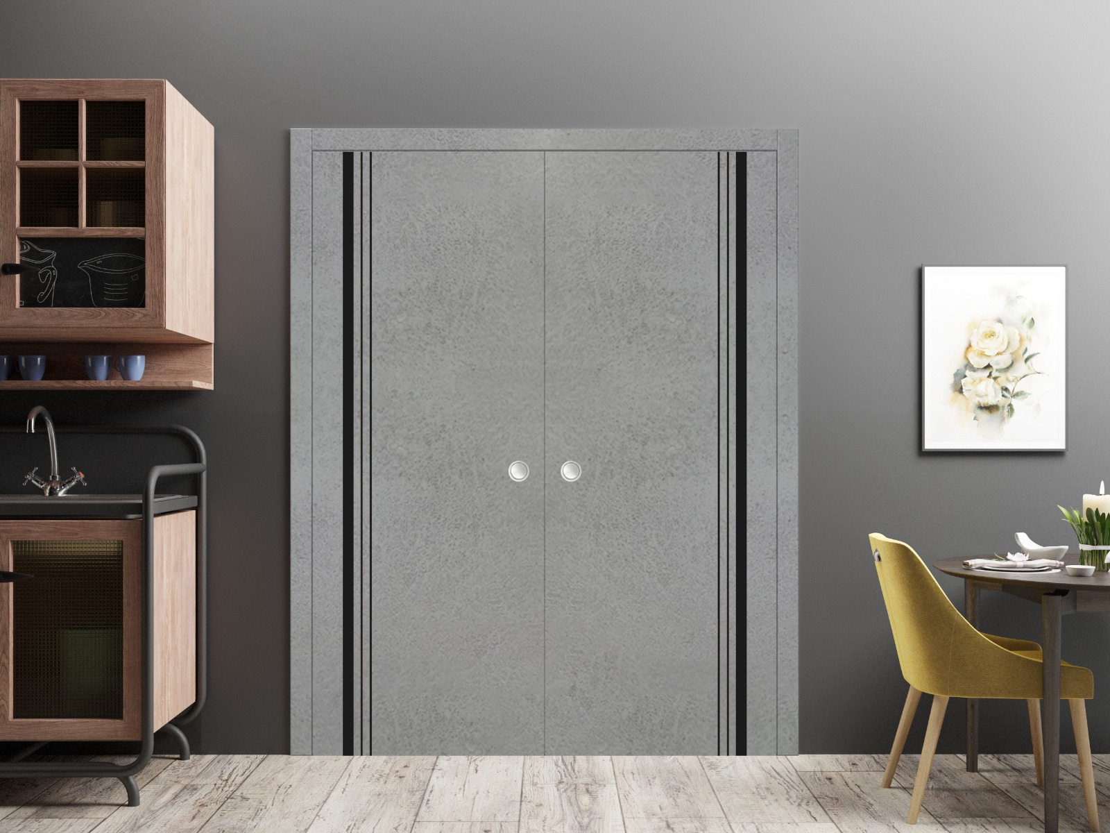 Planum 0011 Double Pocket door view 2