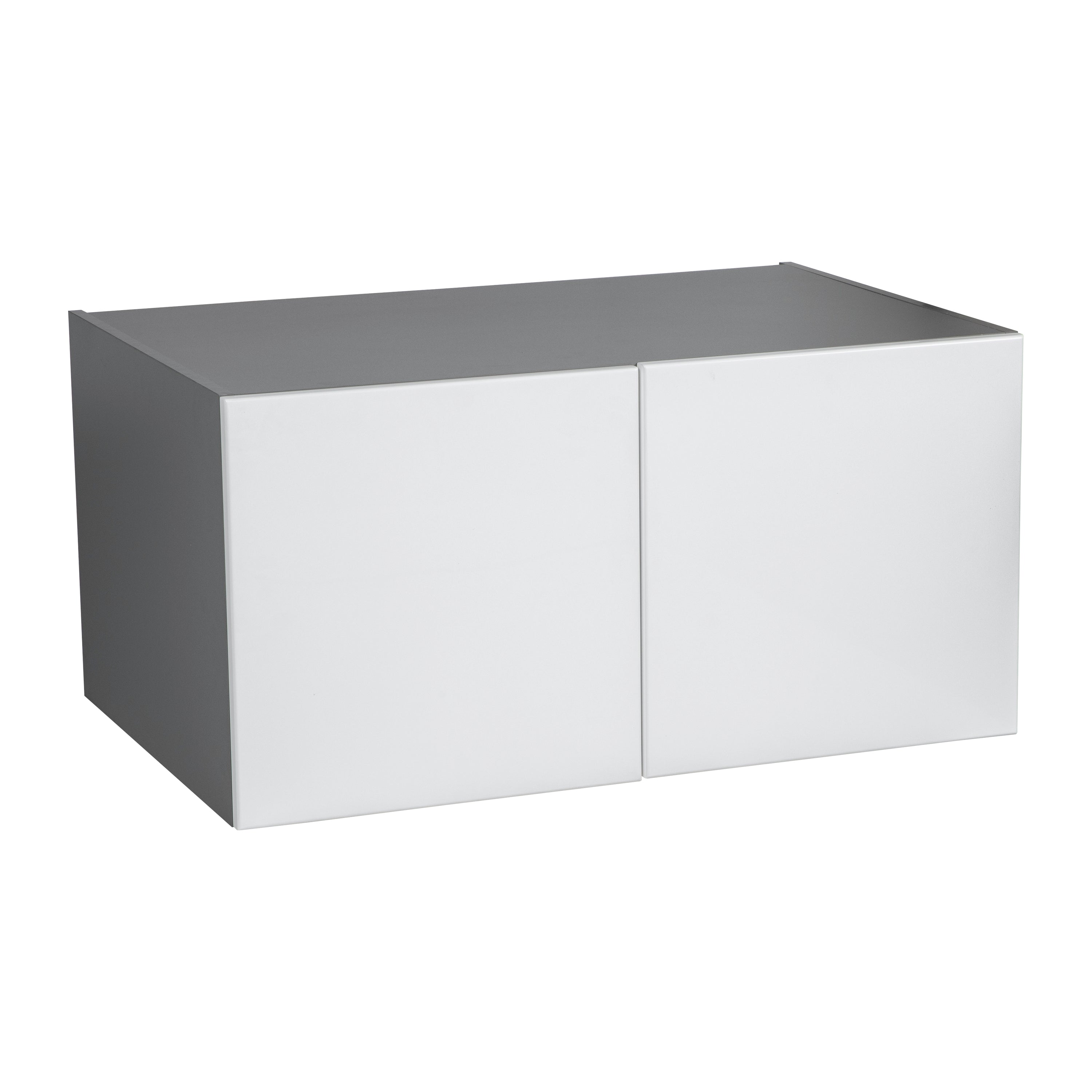 36" x 15" Wall Cabinet-Double Door-with Grey Gloss door White