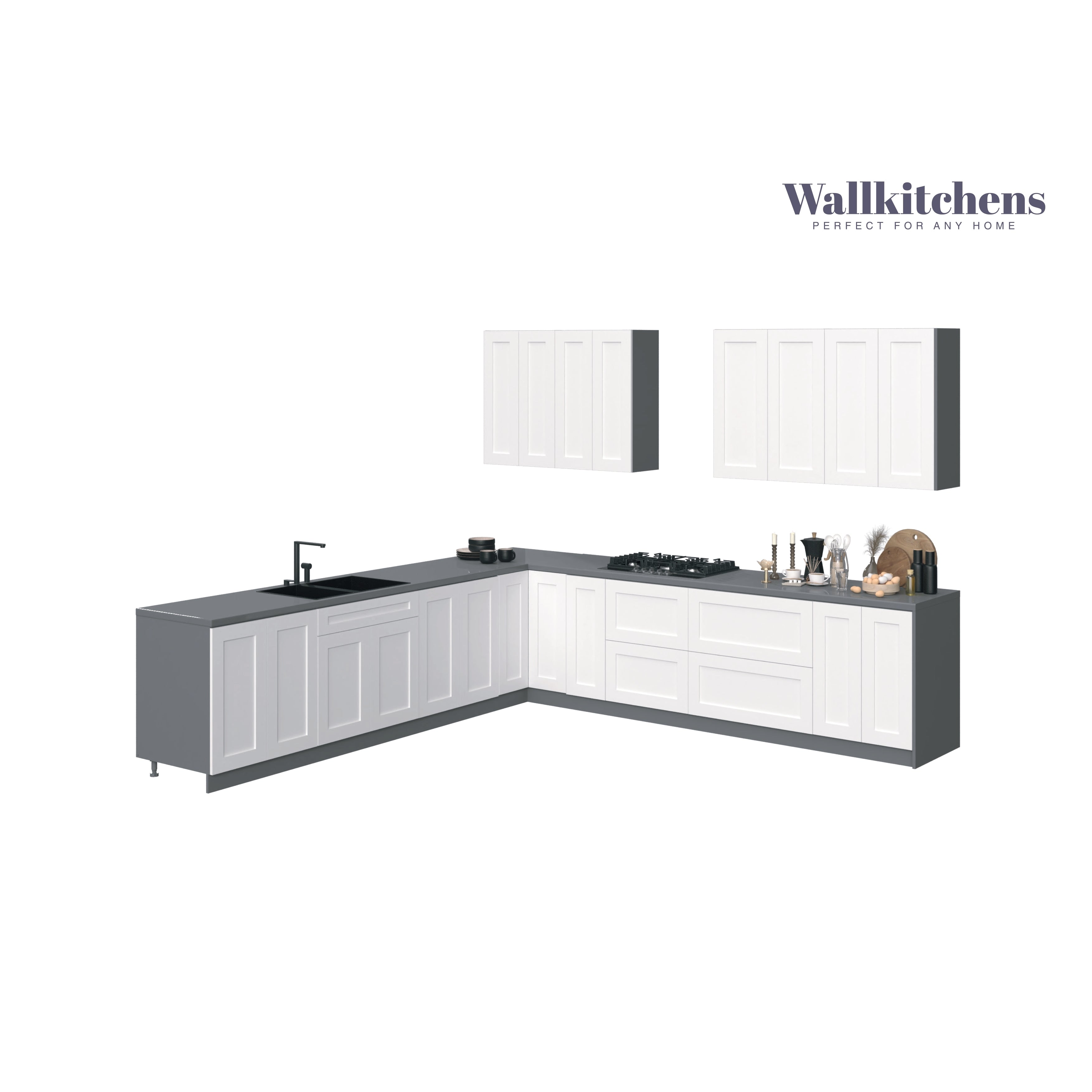 Kitchen Prodigy Collection White Matte Color Base Size 11Ft Wide White Matte