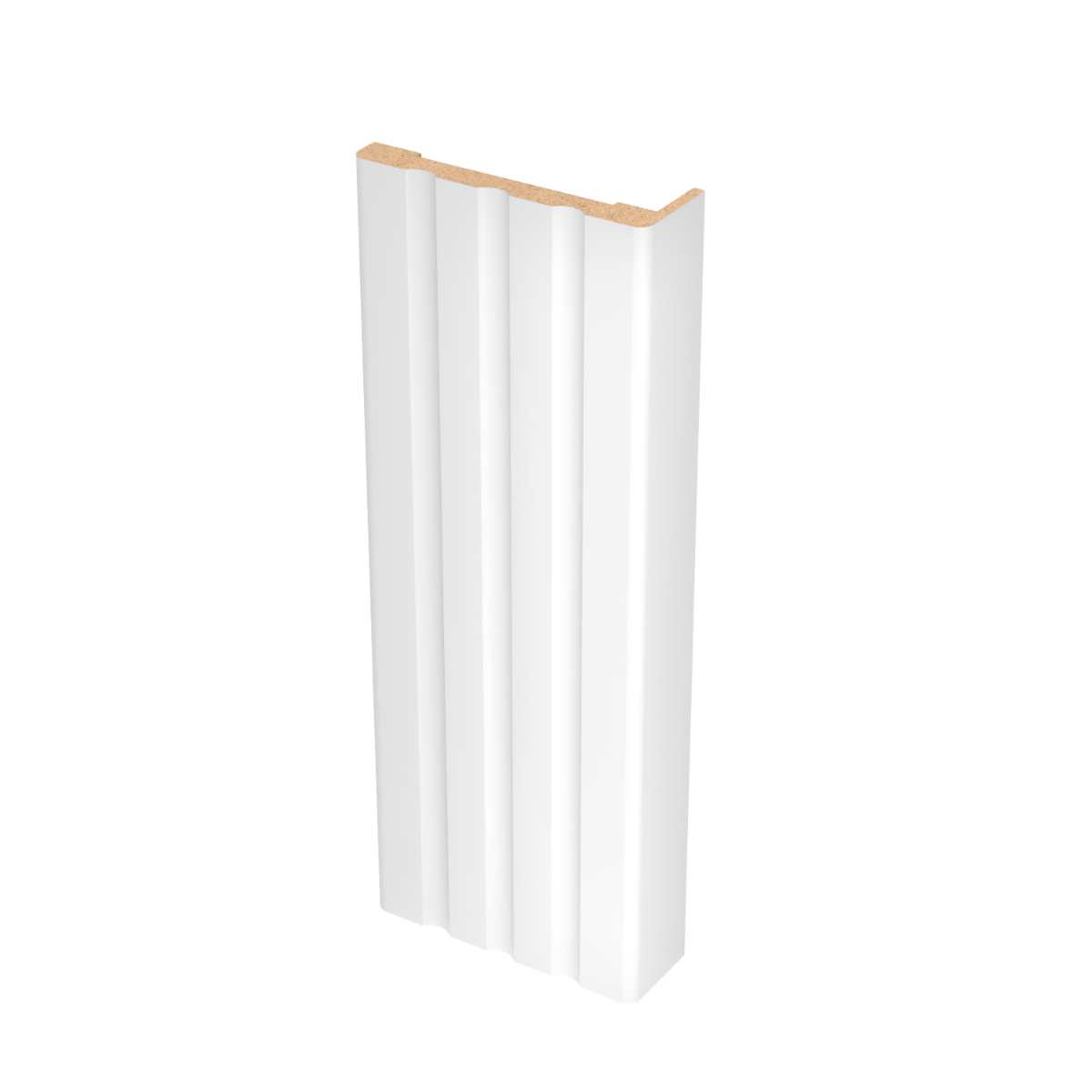 Fluted Trims with Square Rosettes for Interior Doors, Painted Grey, Up to 84x84” Doors Painted White