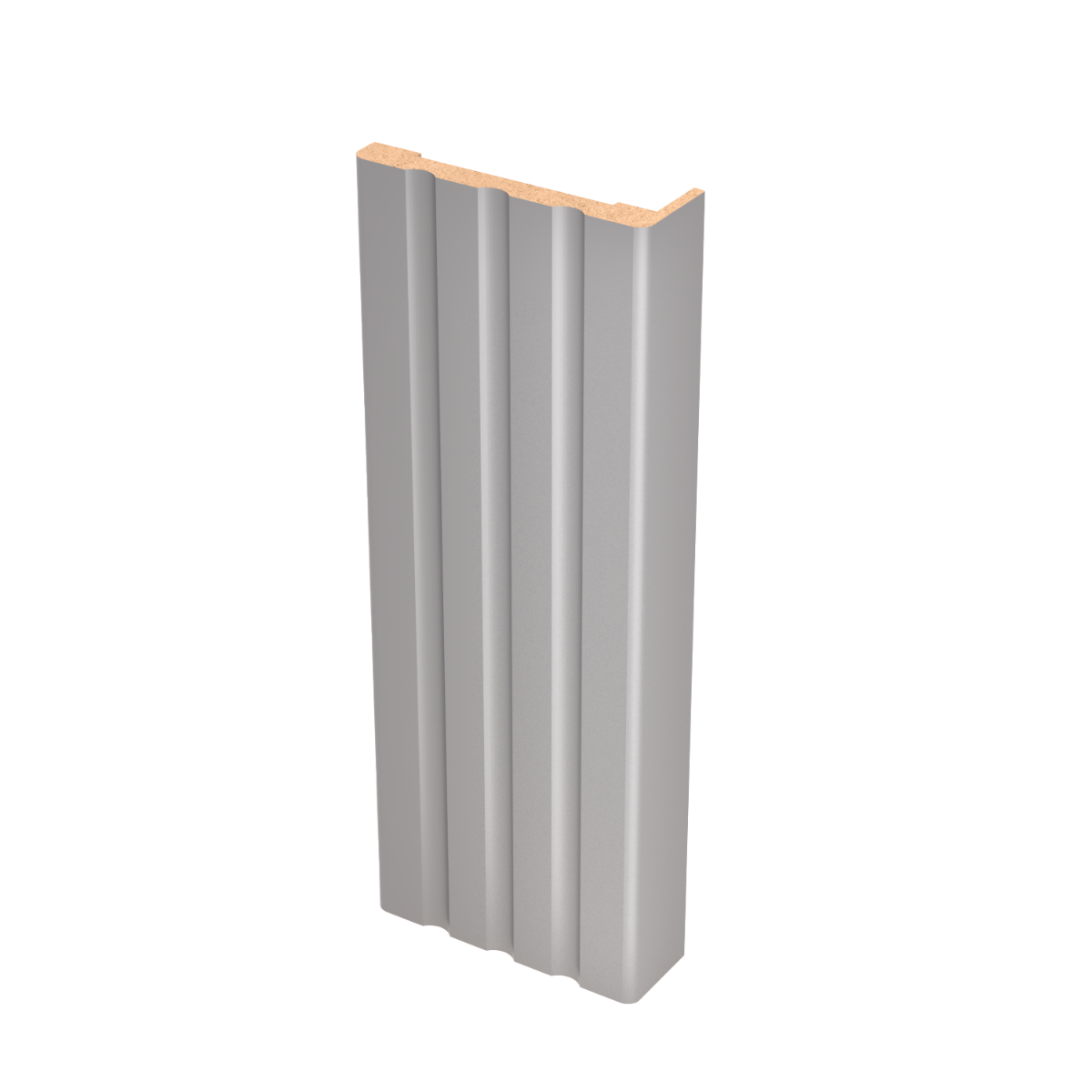 Fluted Trims with Square Rosettes for Interior Doors, Painted Grey, Up to 84x84” Doors Painted Grey