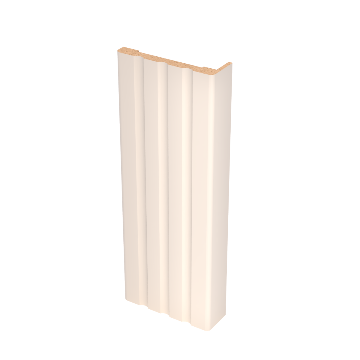 Fluted Trims with Square Rosettes for Interior Doors, Painted Grey, Up to 84x84” Doors Painted Creamy