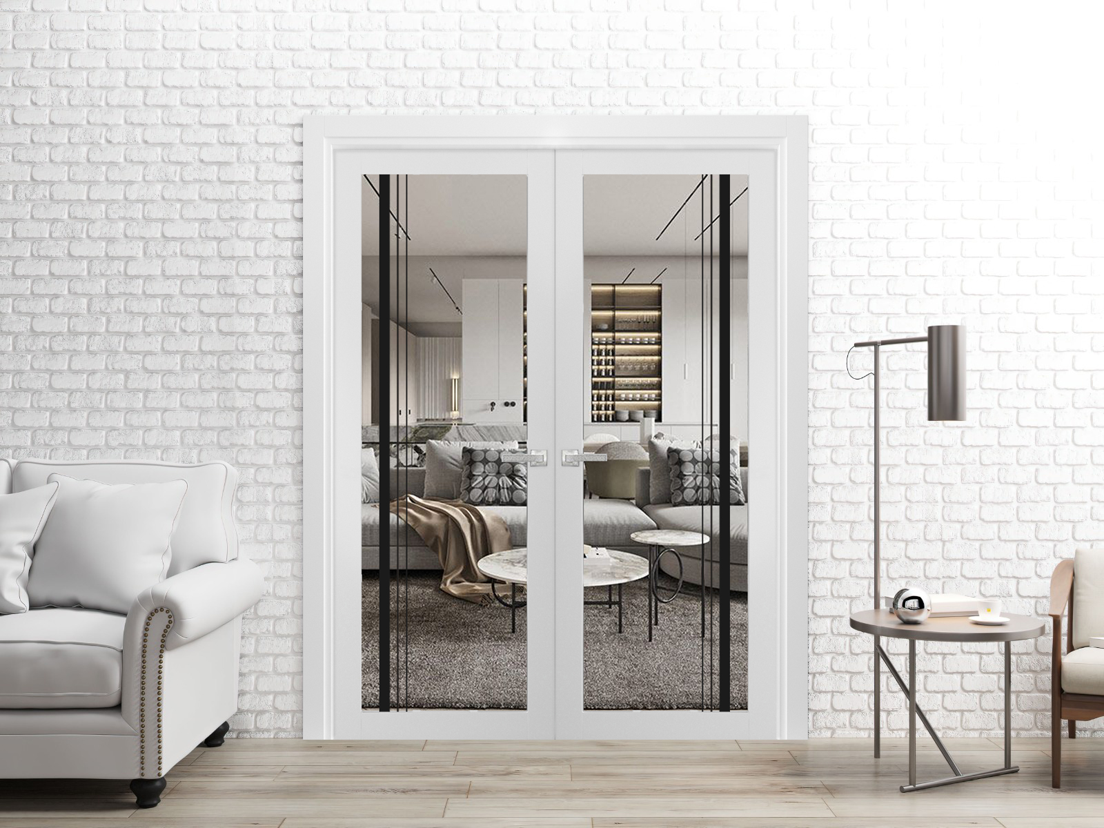 Lucia 2566 Double French Swing door view 2
