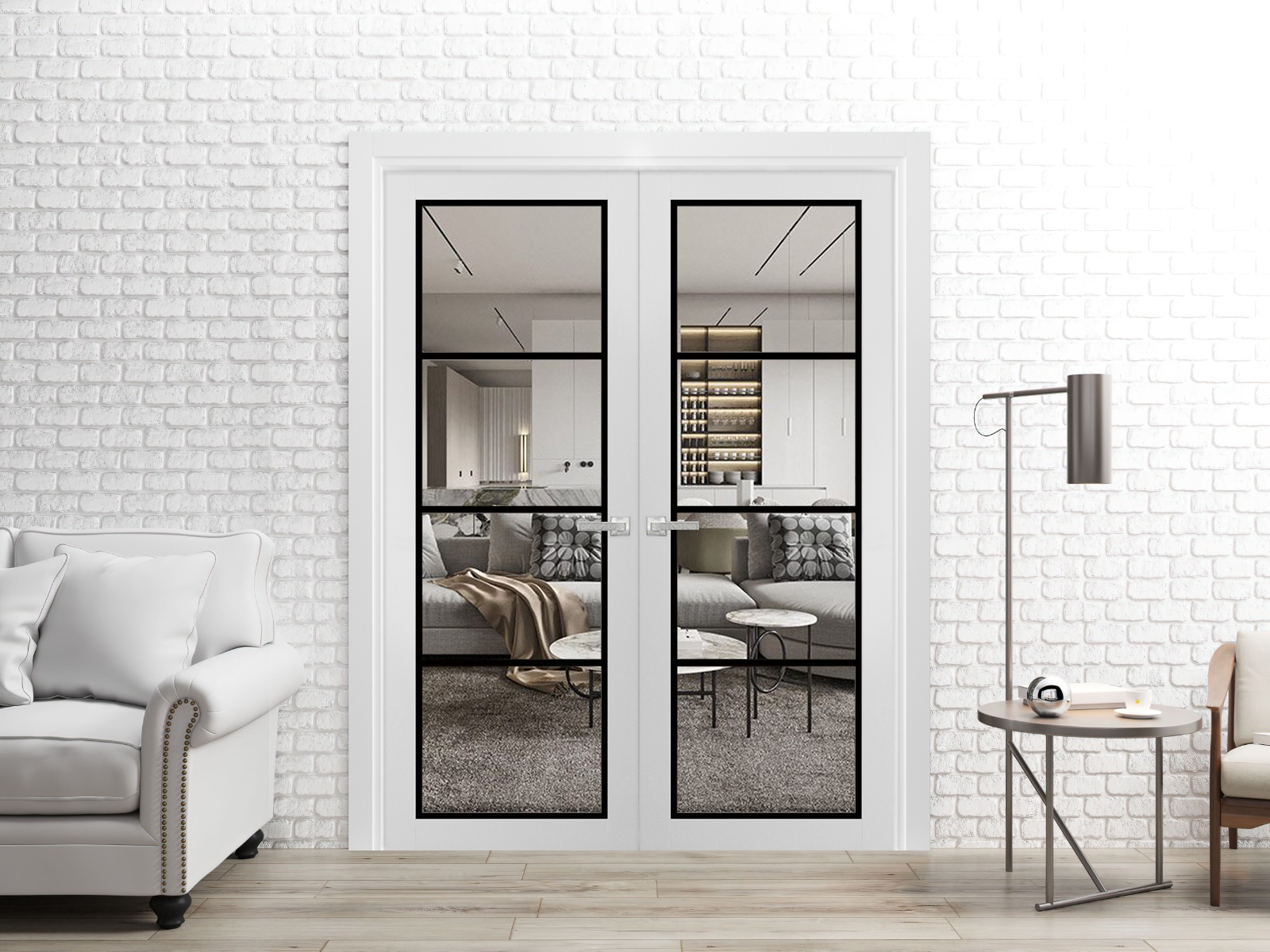 Lucia 2466 Double French Swing door view 6