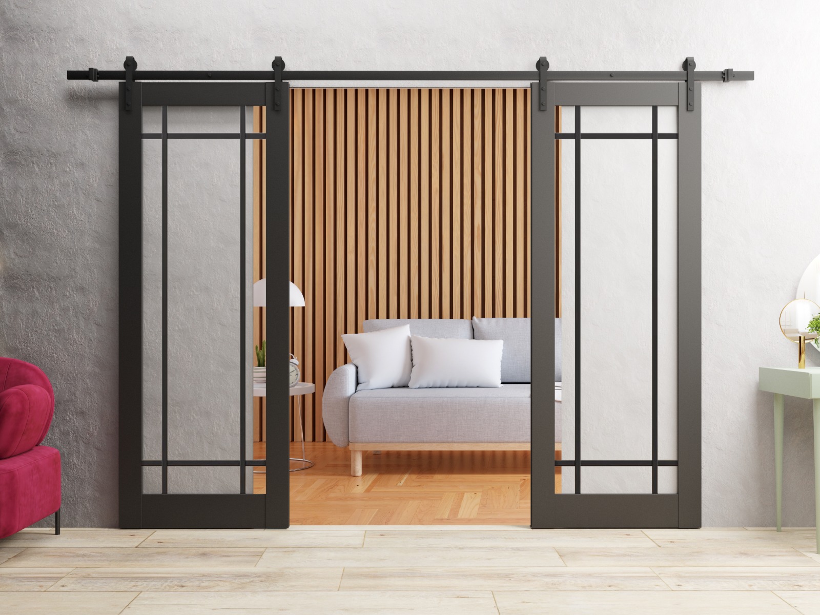 Lucia 2266 Double Barn door view 2