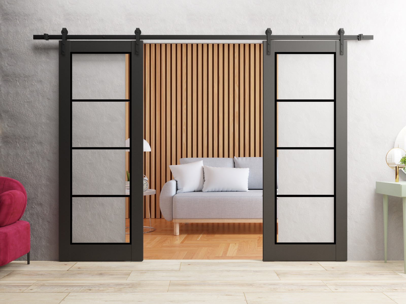 Lucia 2466 Double Barn door view 2