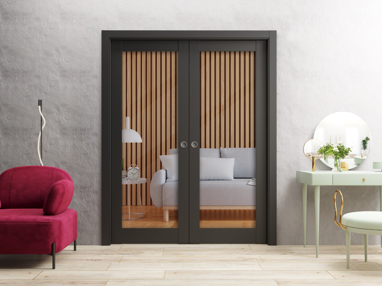 Lucia 2166 Double Pocket door view 2