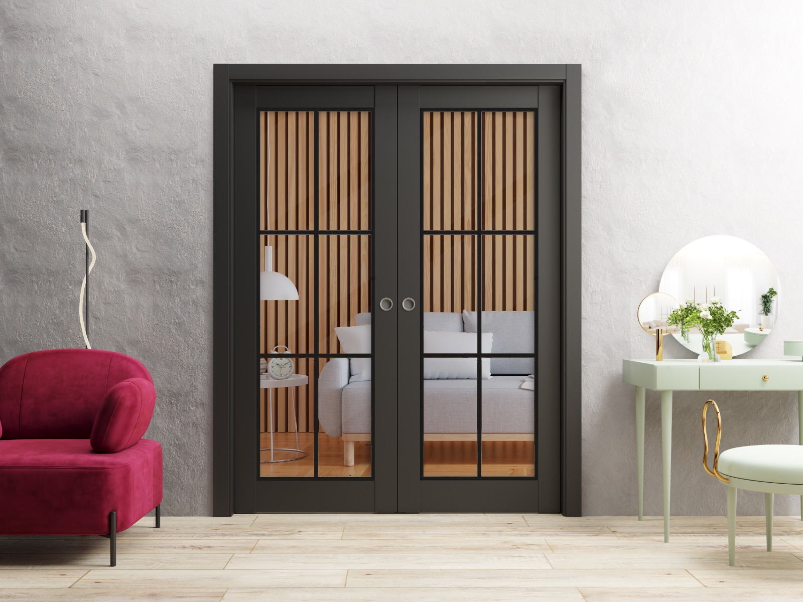 Lucia 2366 Double Pocket door view 2