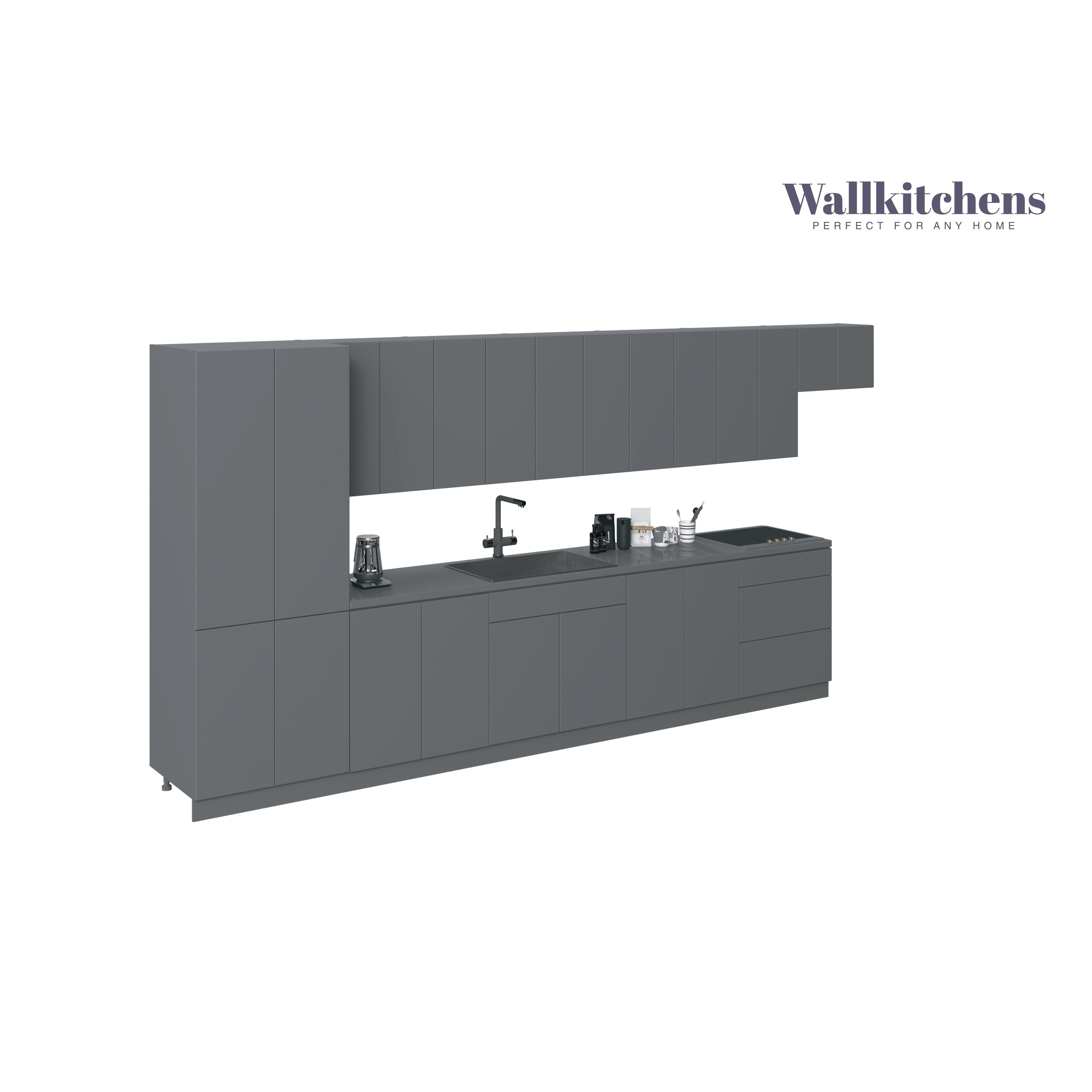 Kitchen Imperial Collection Natural Teak & Gray Color Base Size 15Ft Wide Gray
