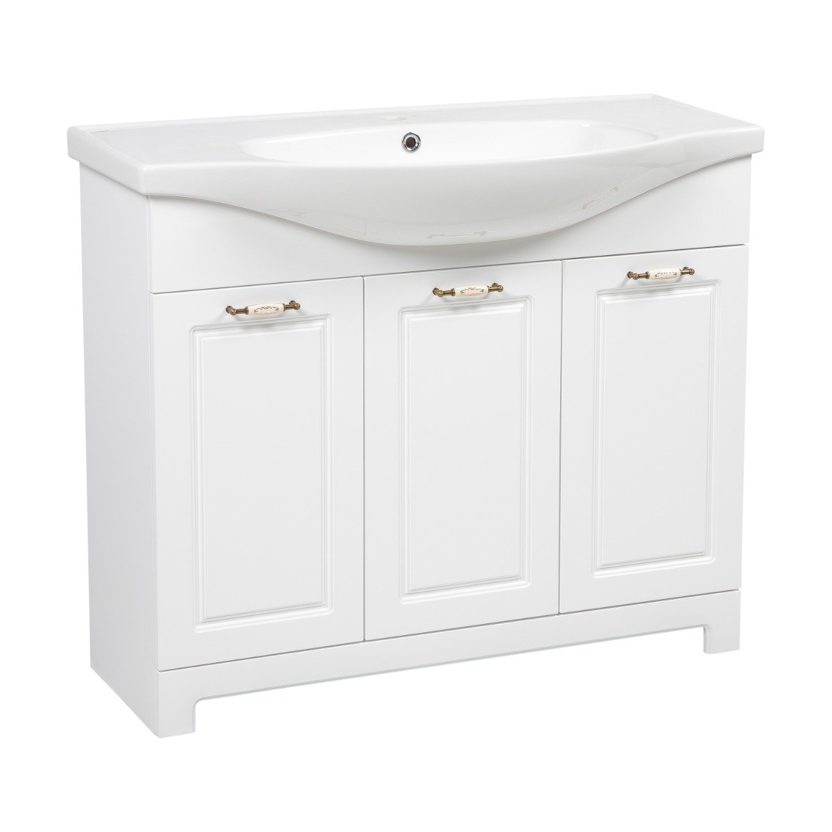 Modern Free Standing Bathroom Vanity with Washbasin | Classic White Matte Collection | Non-Toxic Fire-Resistant MDF-40" White