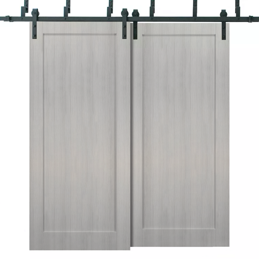 Barn Bypass Doors with 6.6ft Hardware | Quadro 4111 Ginger Ash | Sturdy Heavy Duty Rails Kit Steel Set | Double Sliding Panel Door Ginger Ash