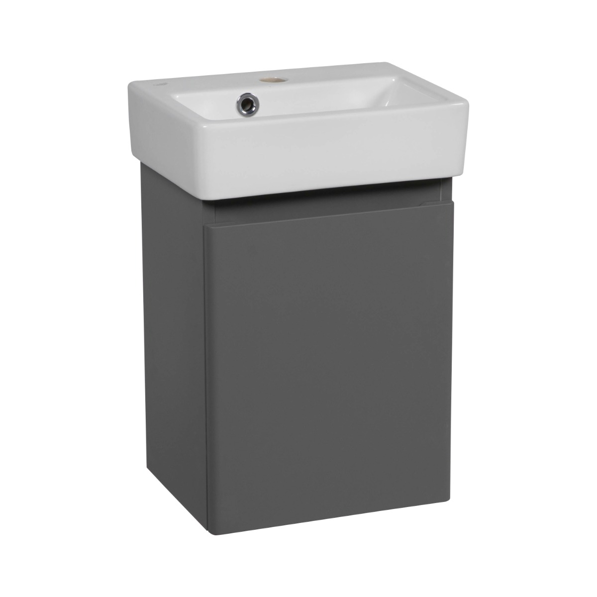 Modern Wall-Mounted Bathroom MINI-Vanity with Washbasin | Comfort Gray Matte Collection | Non-Toxic Fire-Resistant MDF Gray Matte