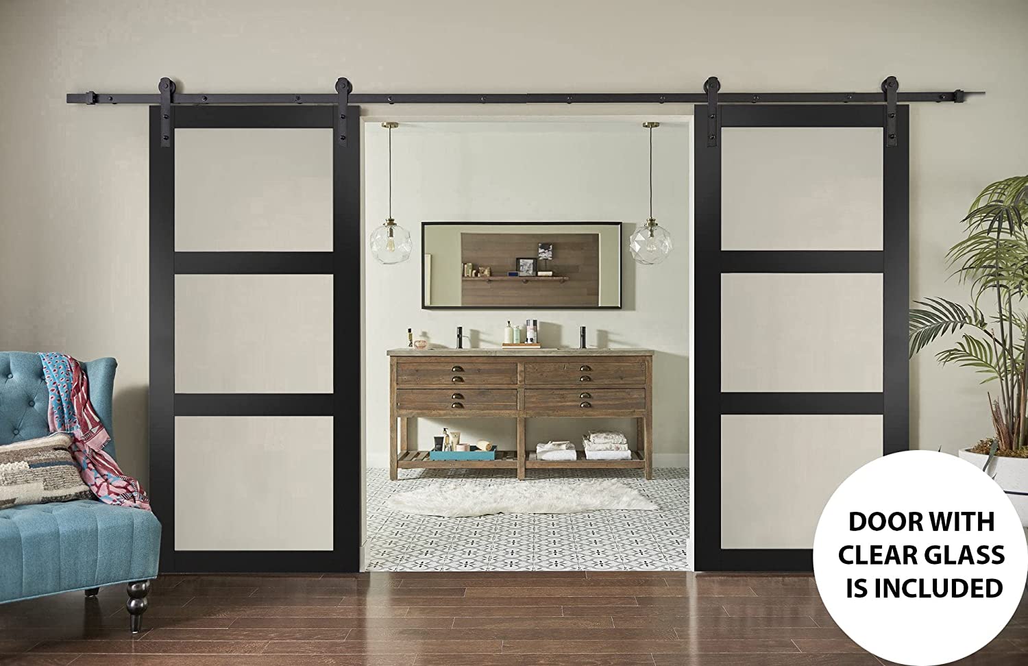 Lucia 2555 Double Barn door view 2