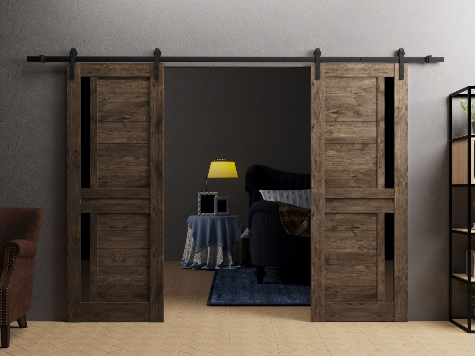 Model 7588 Double Barn door view 2