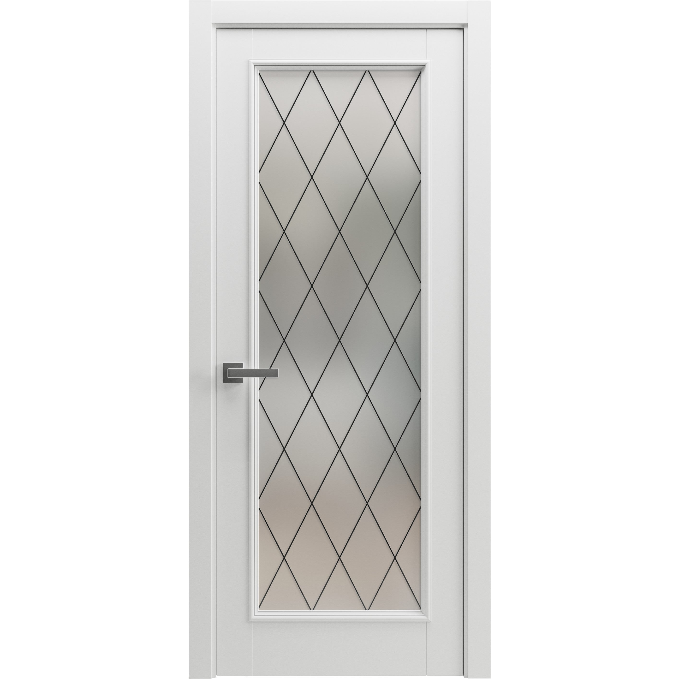 Modern Wood Interior Door with Hardware | Majestic 9005 Painted Pure White 36" x 88" | Single Panel Frame Trims | Bathroom Bedroom Sturdy Doors White