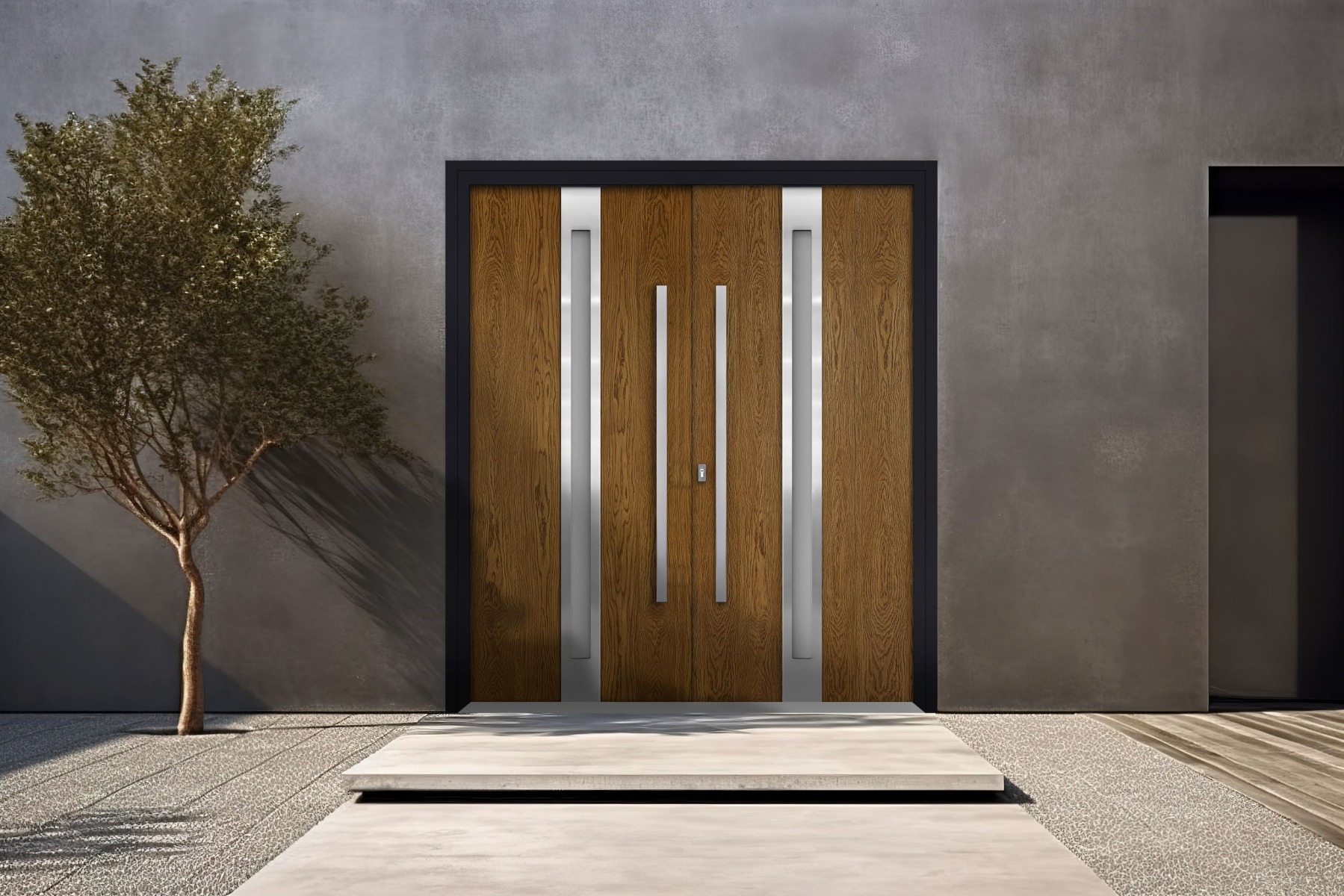 Deux 1744 Exterior Aluminum Double door view 3