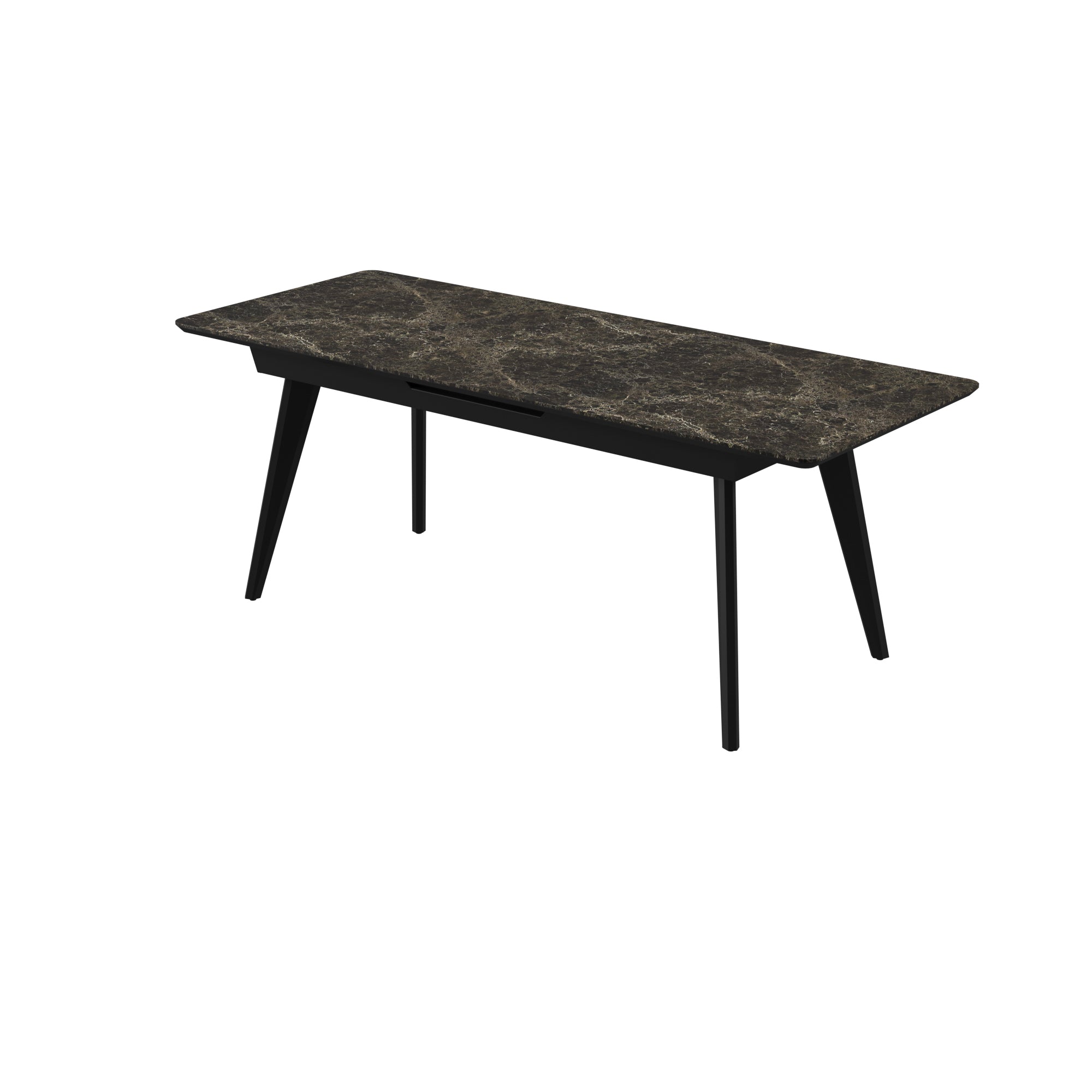 Dining Table MODENA 62(78)x31x29 Laminam Bianco StatuaMILAN Venato Laminam Emperador Extra