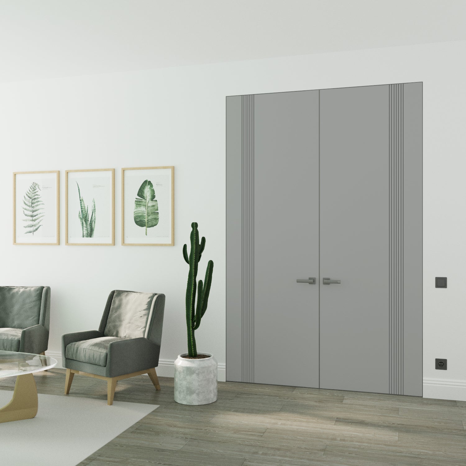 Basic 0111 Double Frameless door view 2