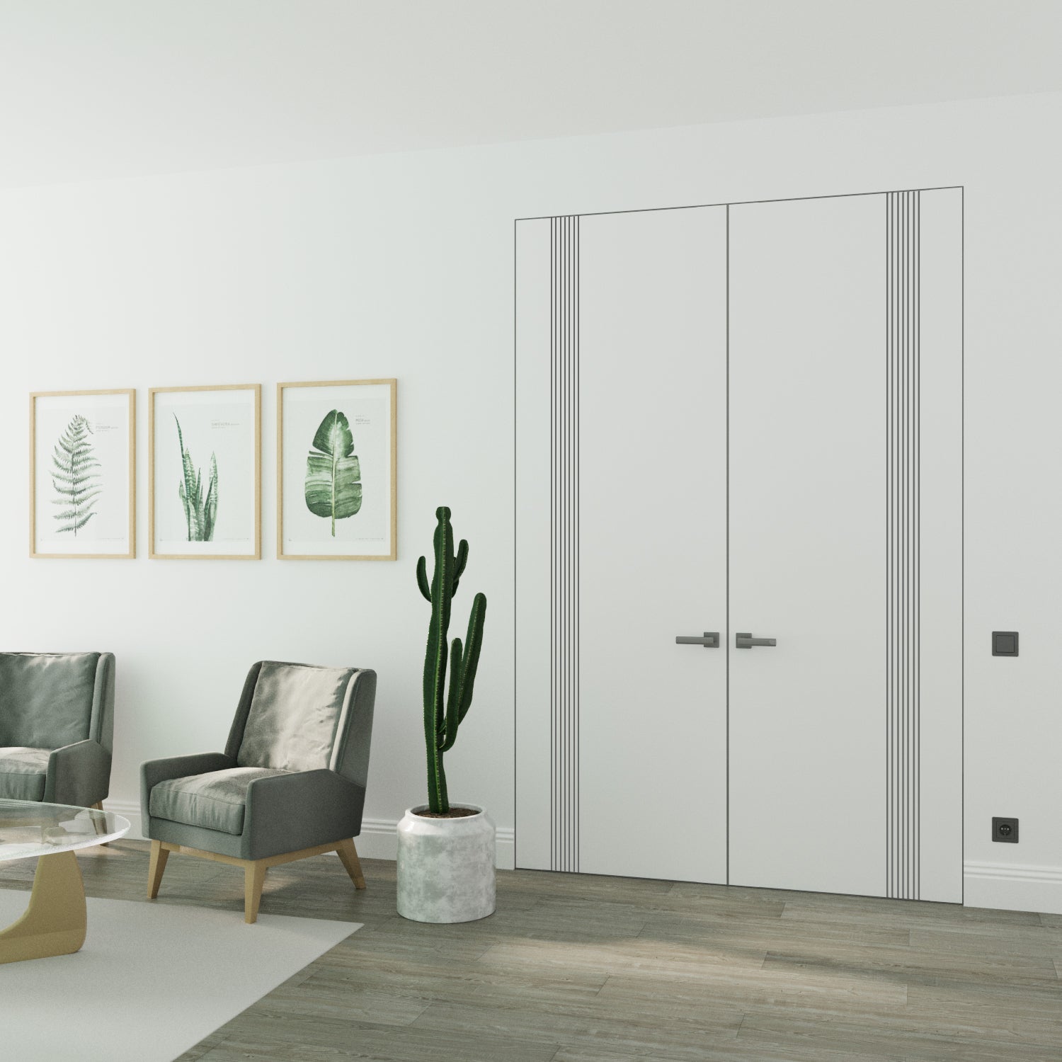 Basic 0111 Double Frameless door view 6