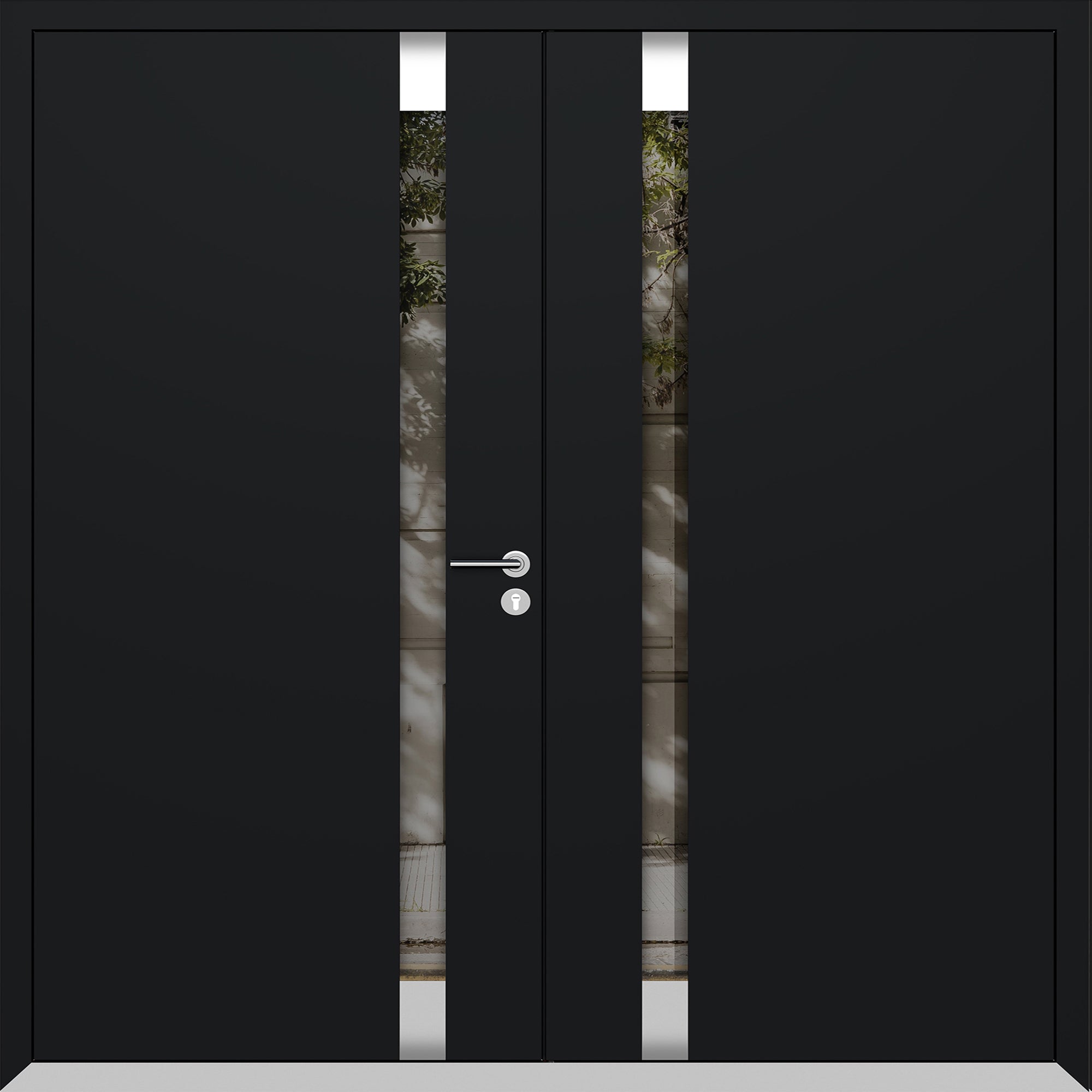 Exterior Aluminum Door Cynex 6777 72 x 80 Black | United Porte