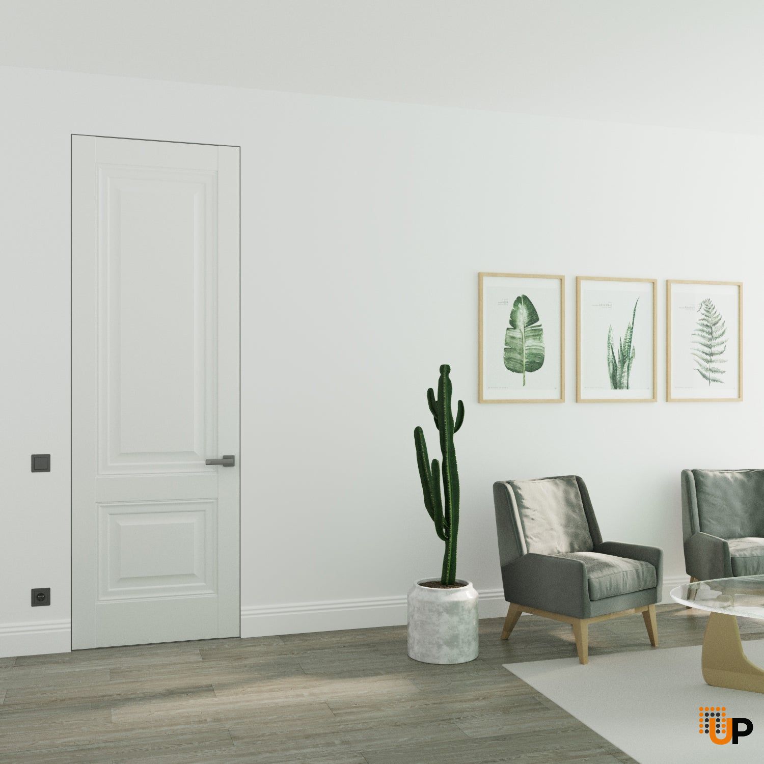 Hidden Door | Lucia 8831 White Silk Concealed Metal Frame 18" x 80" Left-hand Inswing photo#2