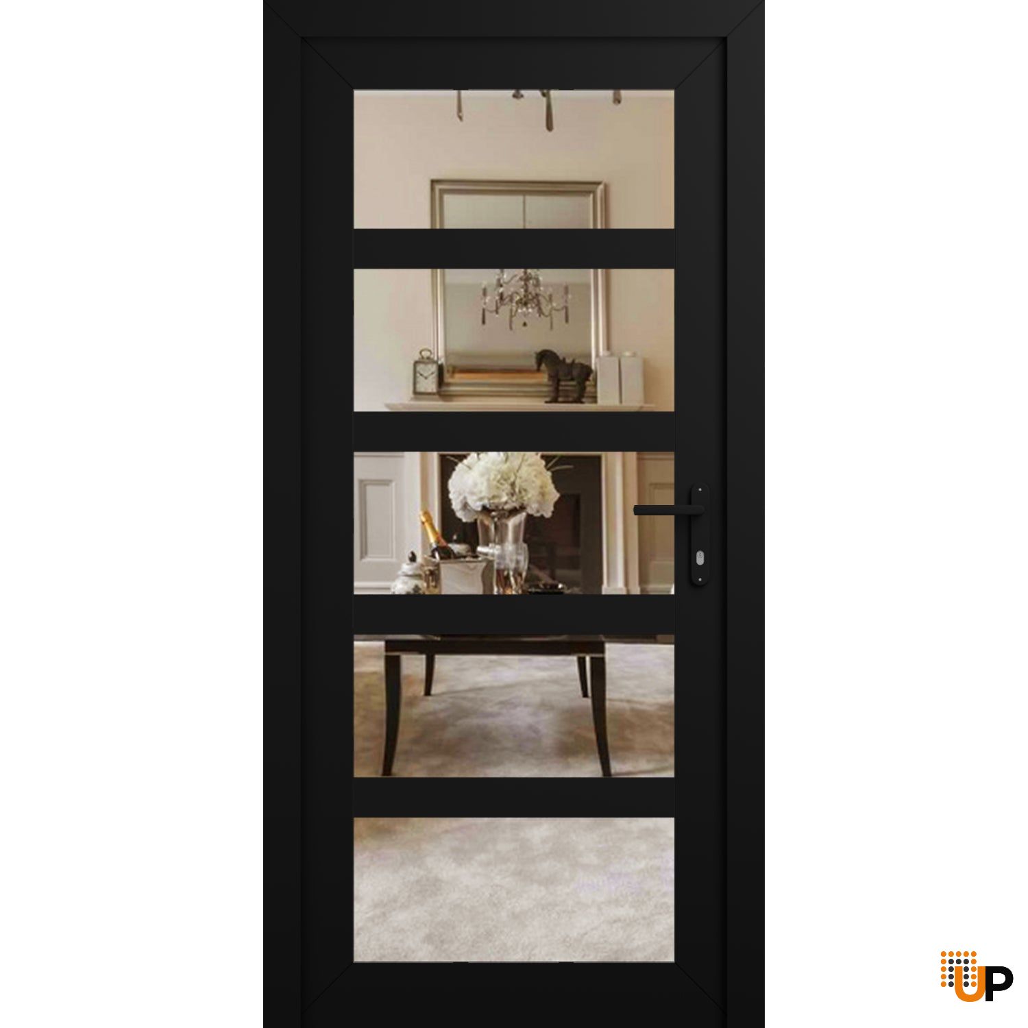 Manux 8522 exterior metal-plastic door 30x80 (30x80) black upvc Photo #1