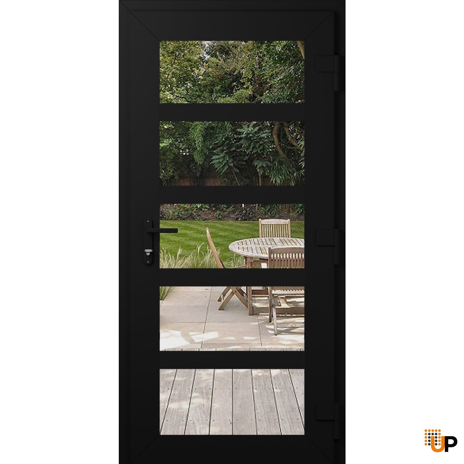 Manux 8522 exterior metal-plastic door 36x80 (36x80) black upvc Photo #3