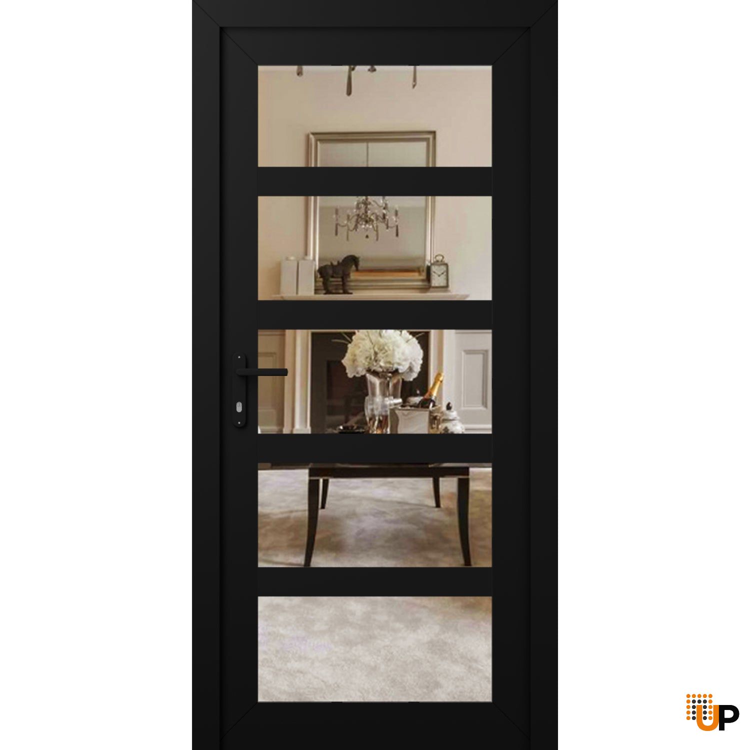 Manux 8522 exterior metal-plastic door 36x80 (36x80) black upvc Photo #1