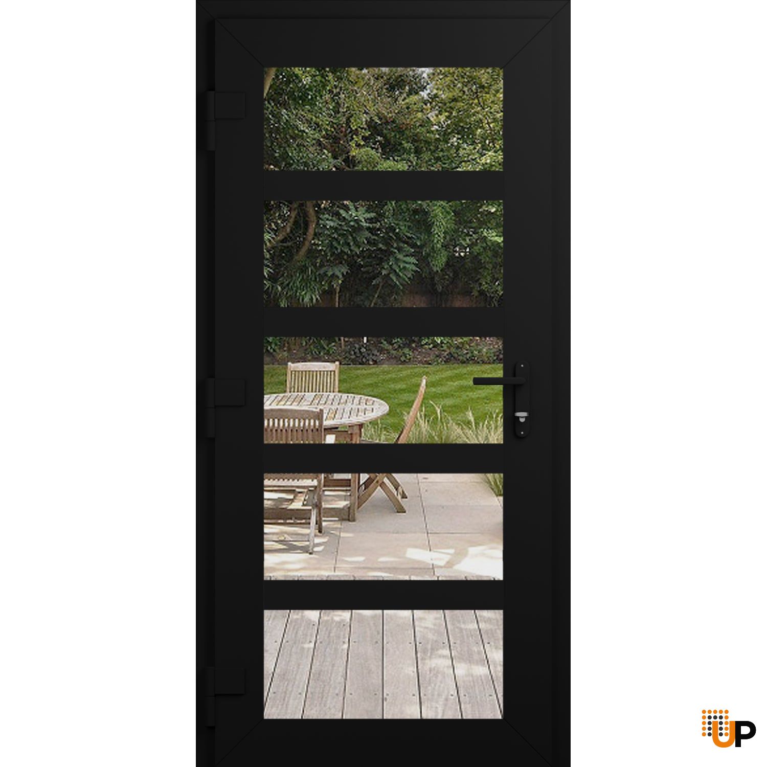 Manux 8522 exterior metal-plastic door 36x80 (36x80) black upvc Photo #2