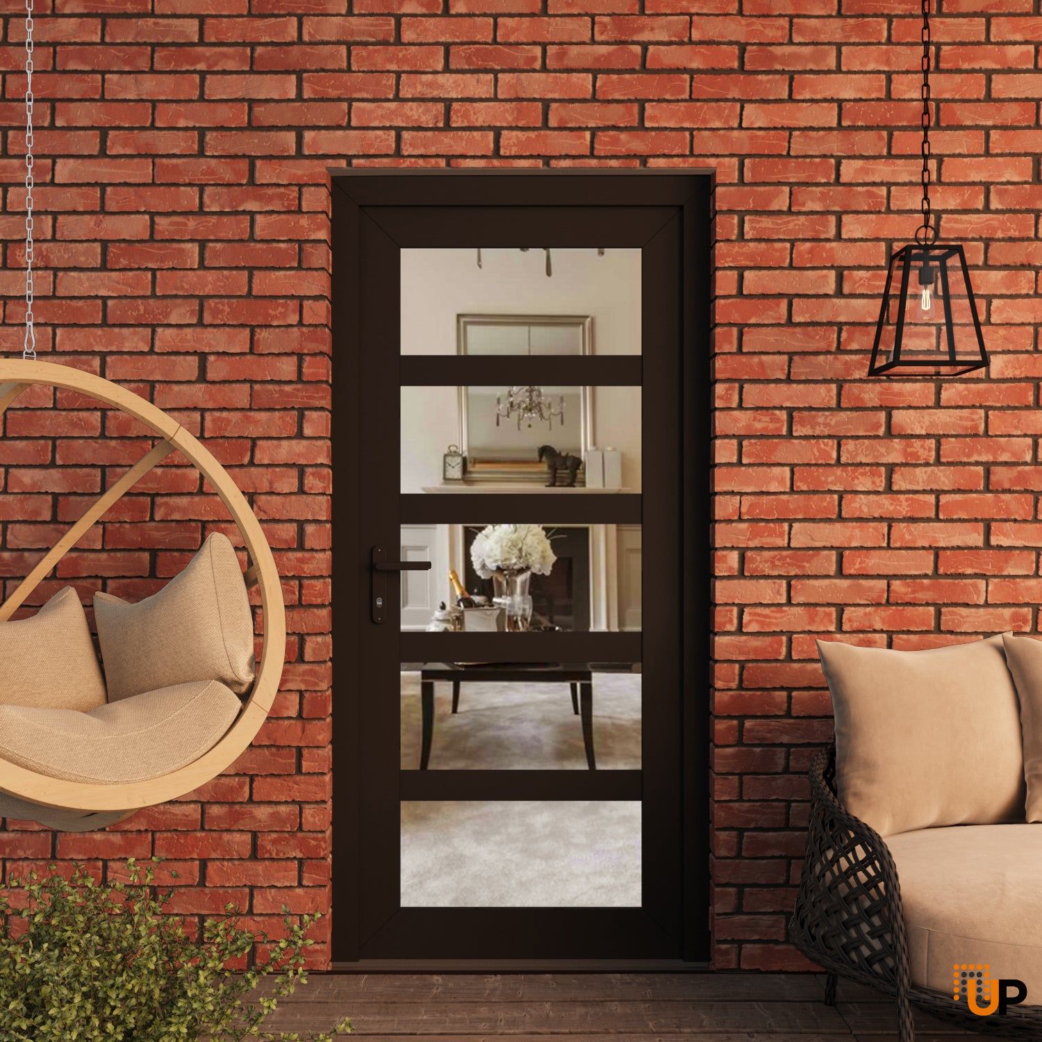 Manux 8522 exterior metal-plastic door 36x80 (36x80) black upvc Photo #3