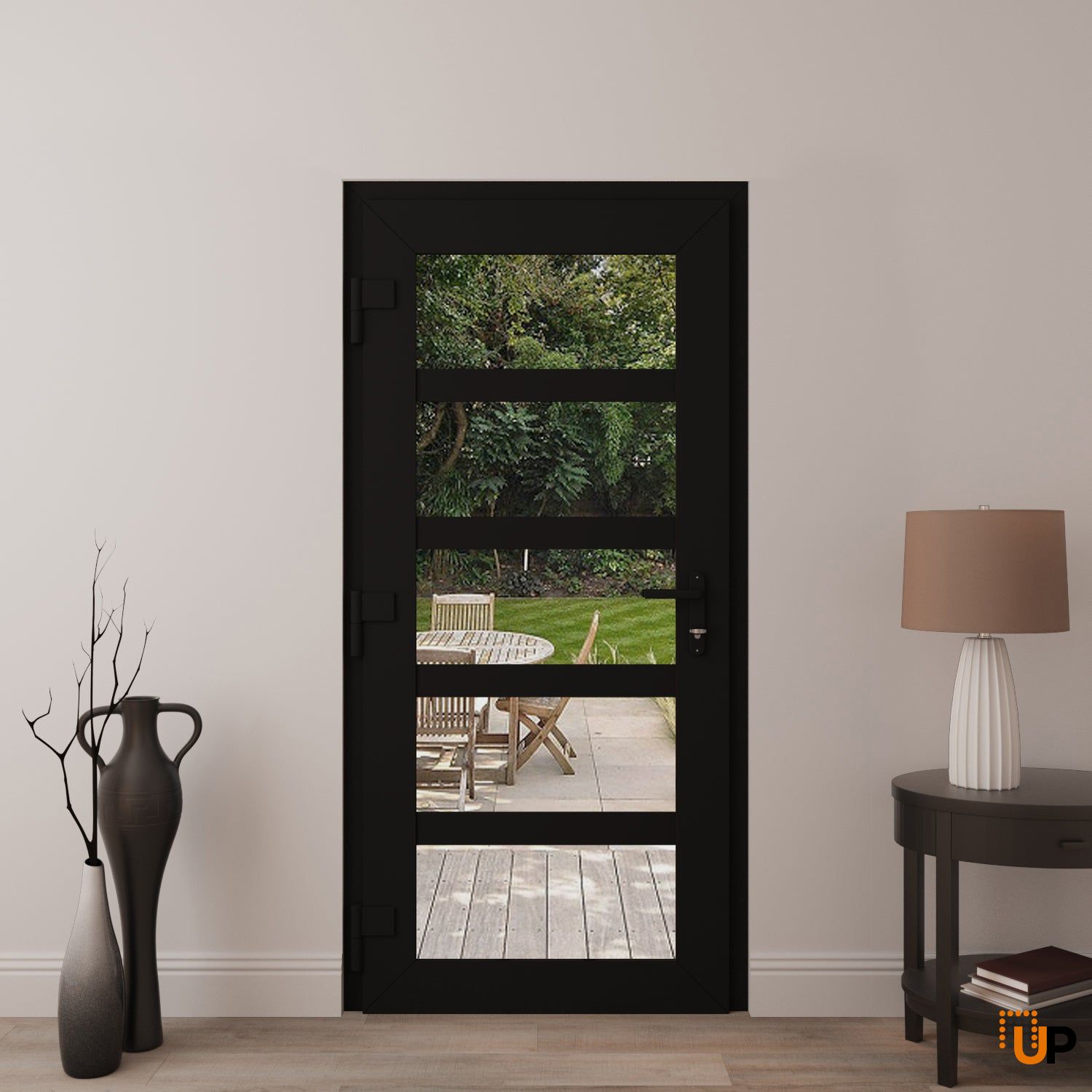 Manux 8522 exterior metal-plastic door 30x80 (30x80) black upvc Photo #5