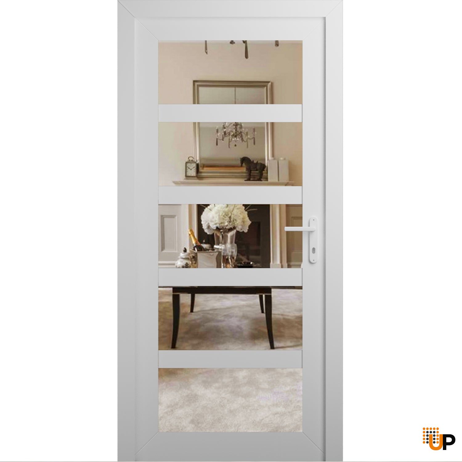 Manux 8522 exterior metal-plastic door 36x80 (36x80) white upvc Photo #1