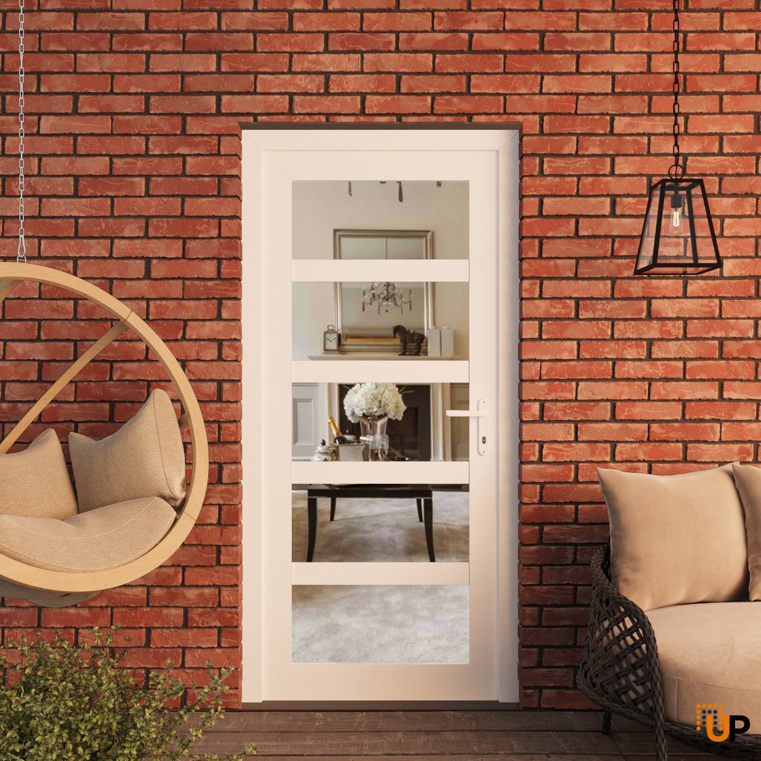 Manux 8522 exterior metal-plastic door 30x80 (30x80) white upvc Photo #4