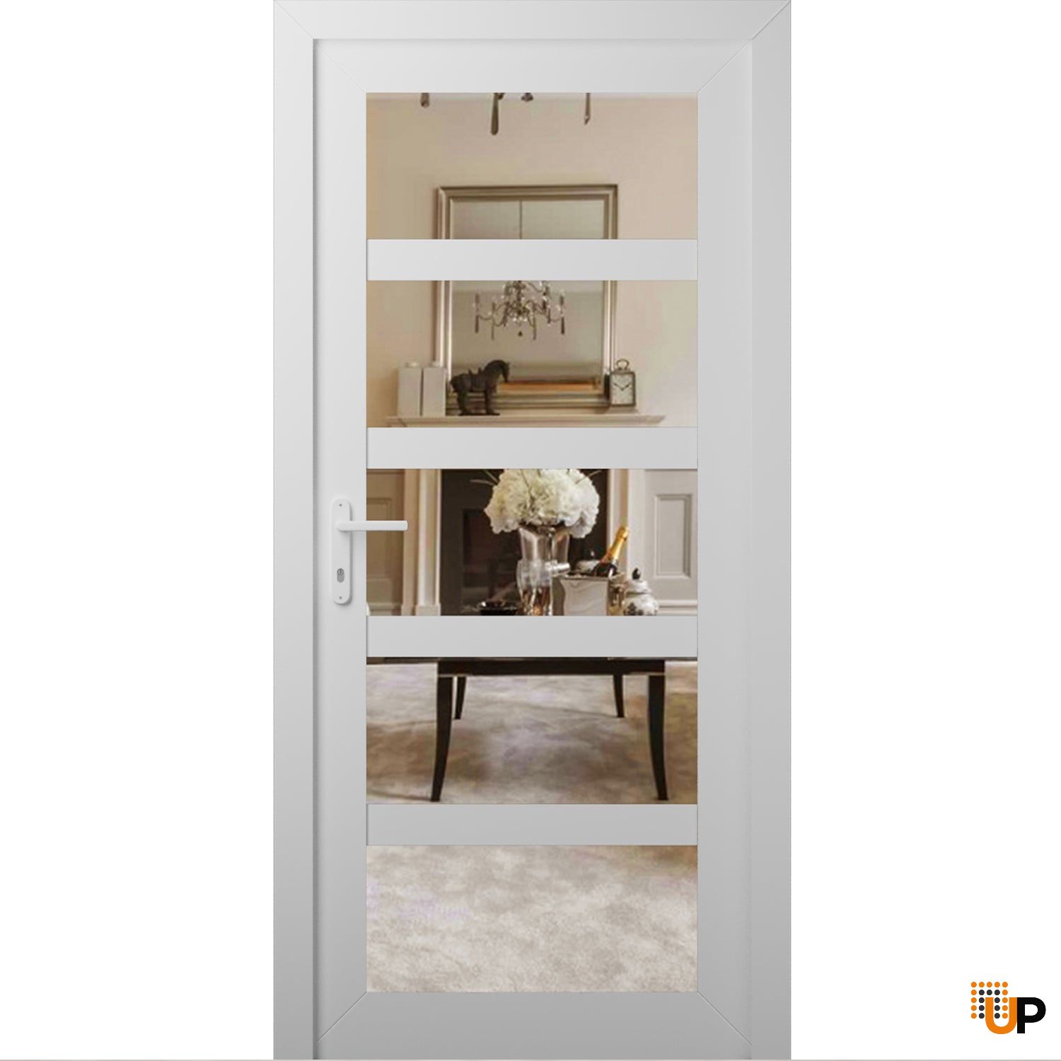 Manux 8522 exterior metal-plastic door 36x80 (36x80) white upvc Photo #1