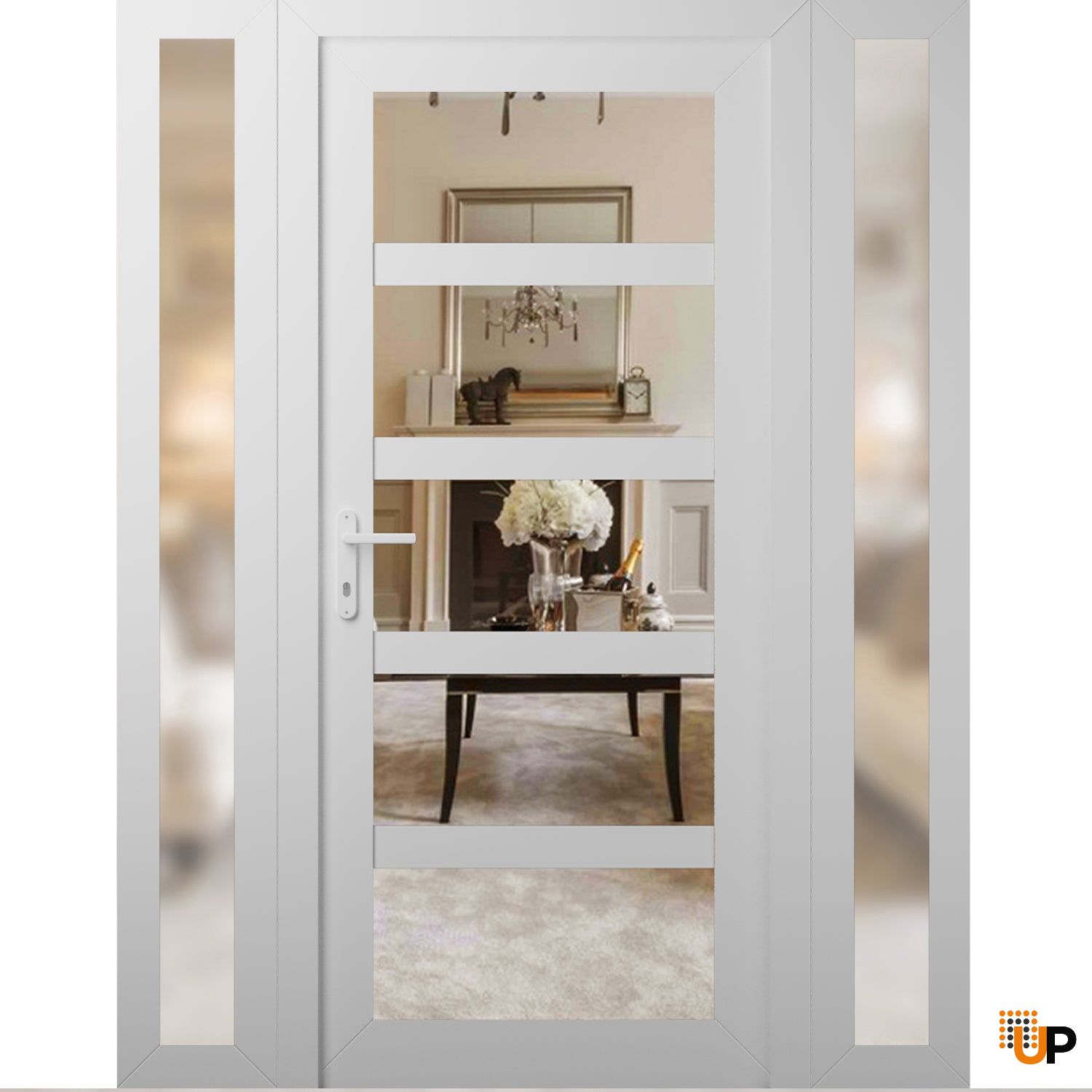 Manux 8522 exterior metal-plastic door 60x80 (12+36+12x80) white upvc Photo #1