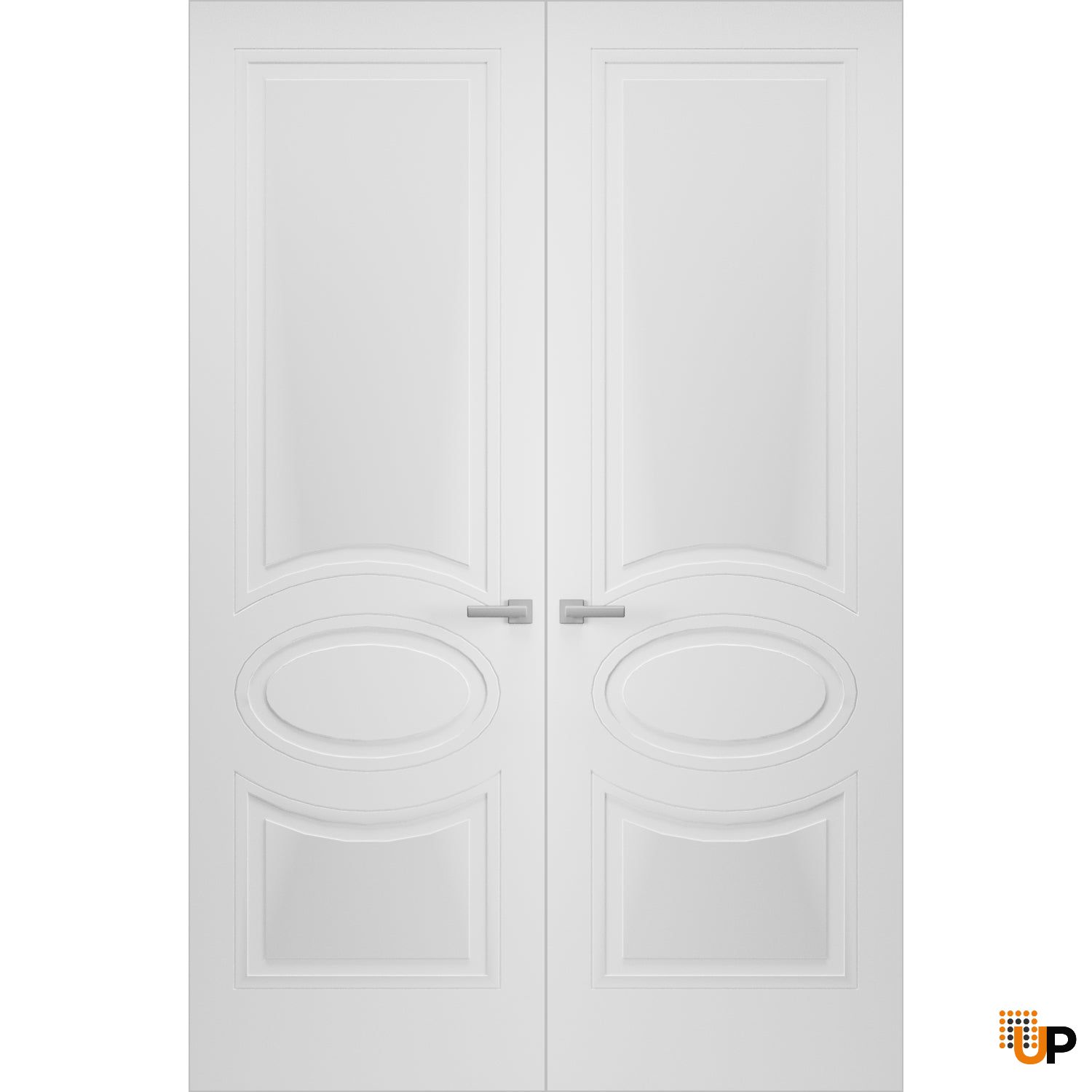 Hidden Double Doors | Mela 7001 White Silk Concealed Metal Frame 36" x 80" (2* 18x80) Right-hand Inswing photo#1