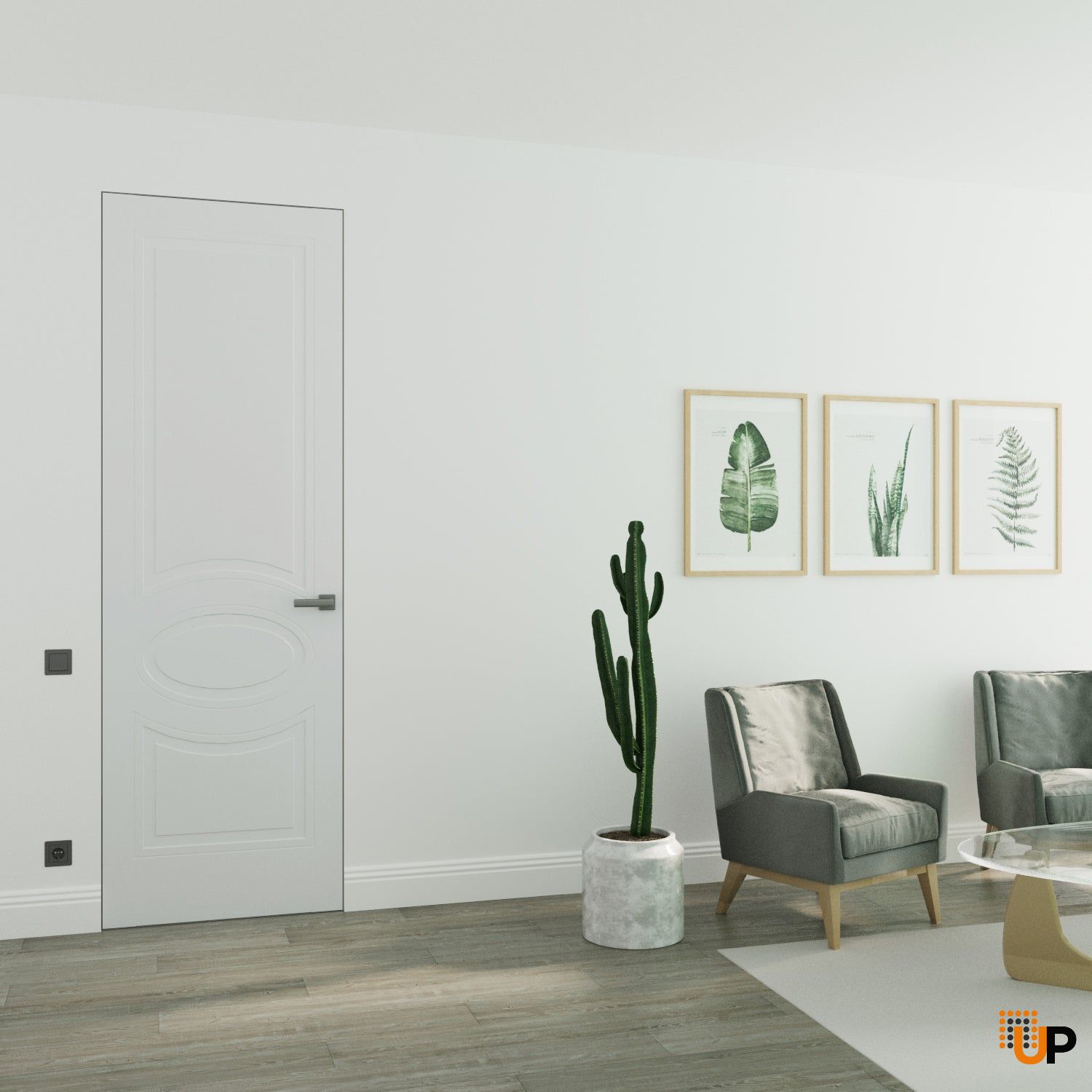 Hidden Door | Mela 7001 White Silk Concealed Metal Frame 18" x 80" Left-hand Inswing photo#2