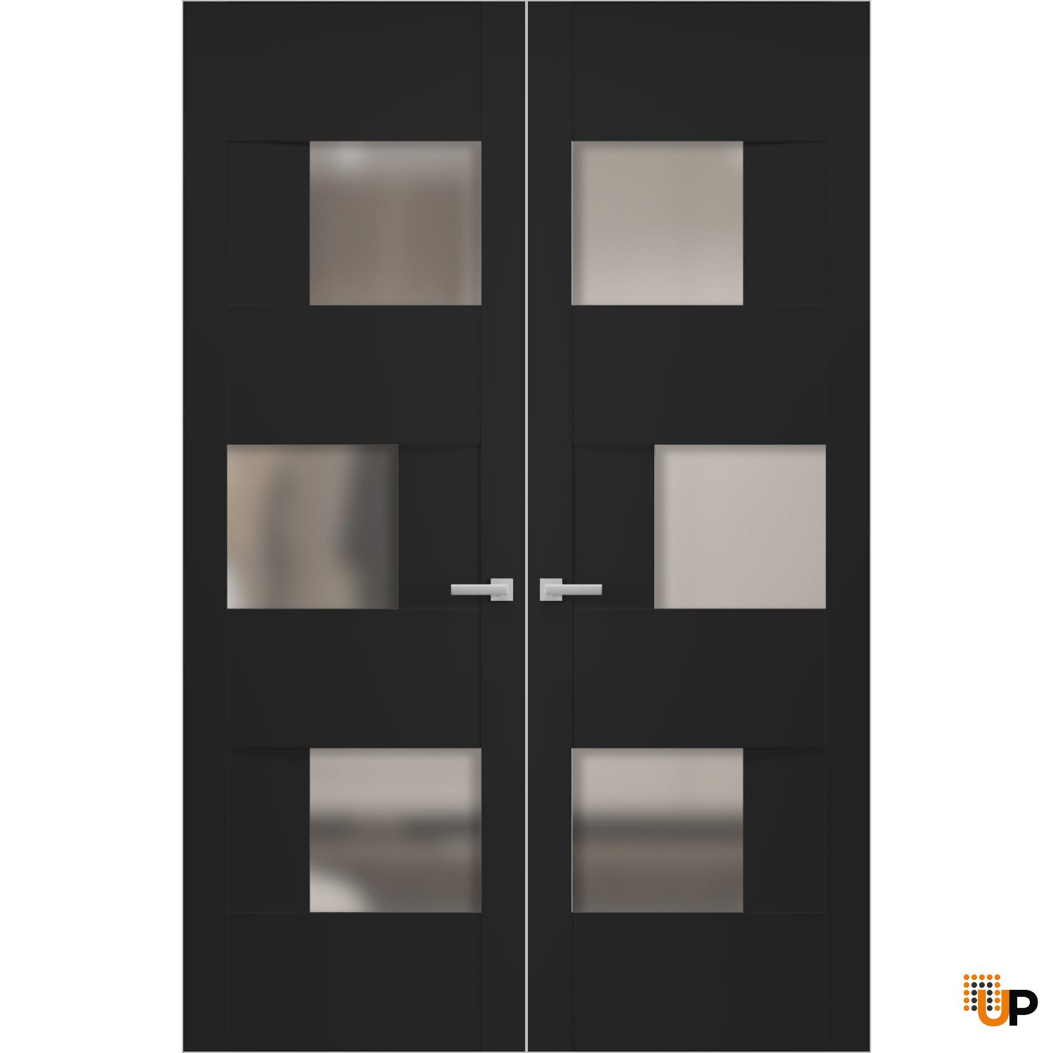 Hidden Double Doors | Sete 6933 Matte Black Concealed Metal Frame 36" x 80" (2* 18x80) Right-hand Inswing photo#1
